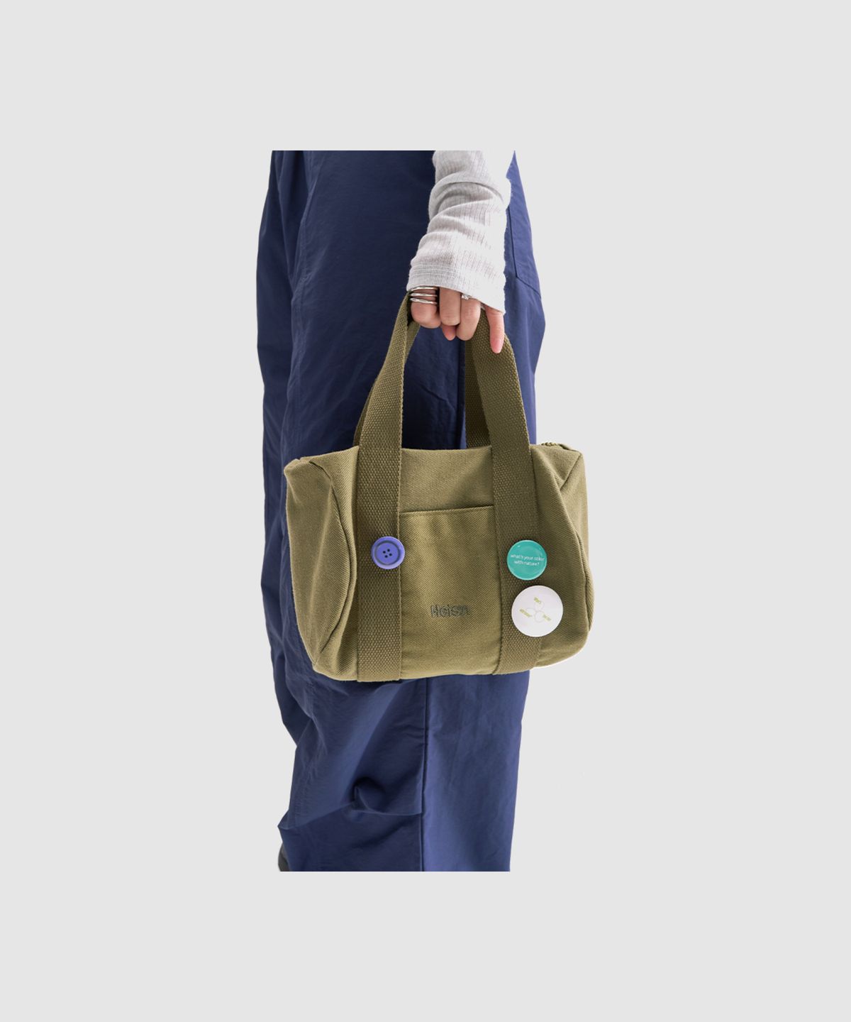 하이산(HEISAN) 코튼 더플백 아이보리 (Size: S)