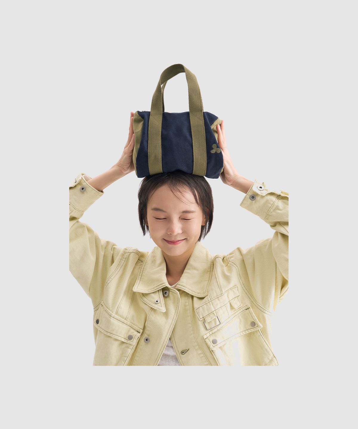 하이산(HEISAN) 코튼 더플백 아이보리 (Size: S)