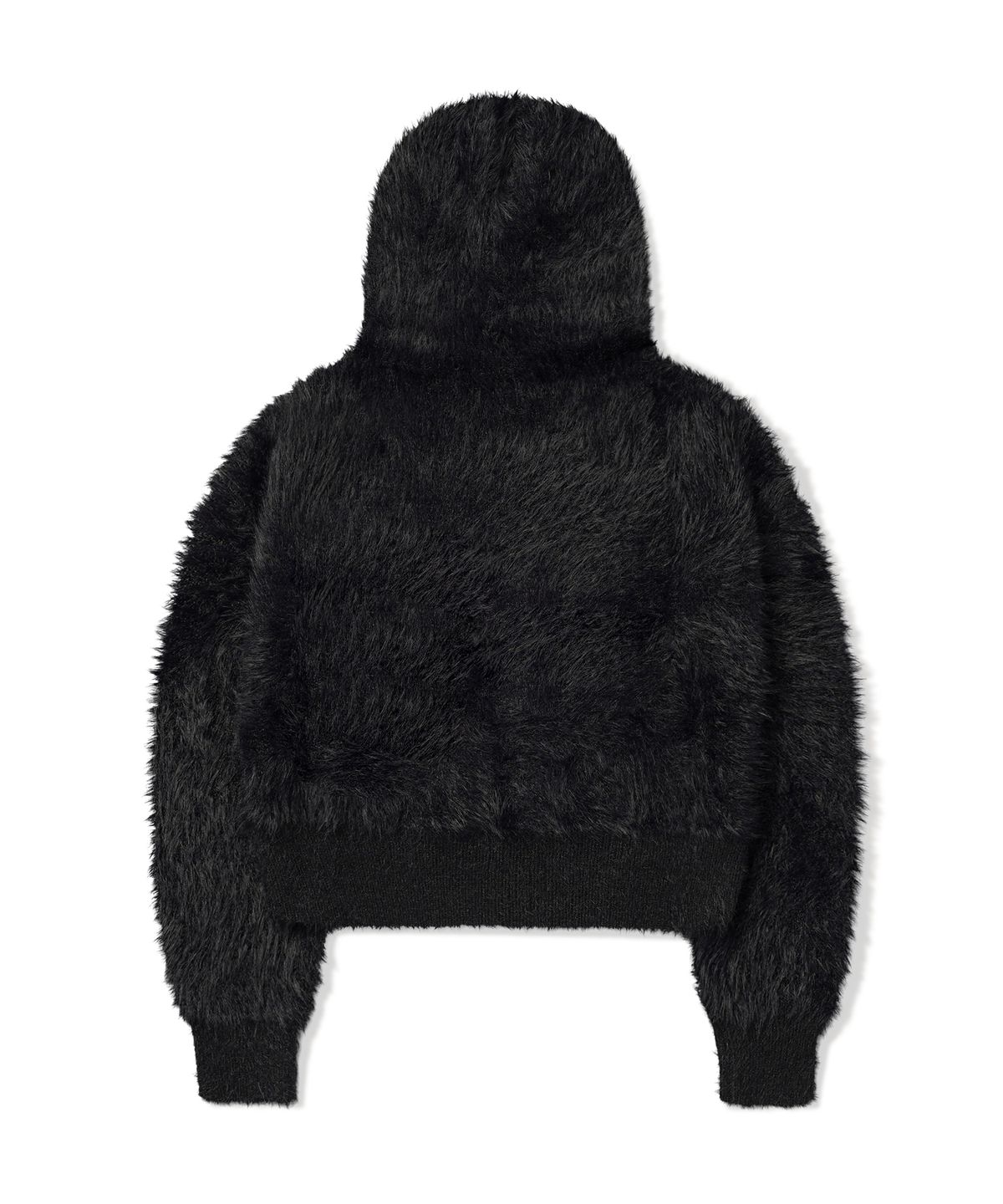 포스333(PHOS333) W Crop Hairy Hoodie/Black
