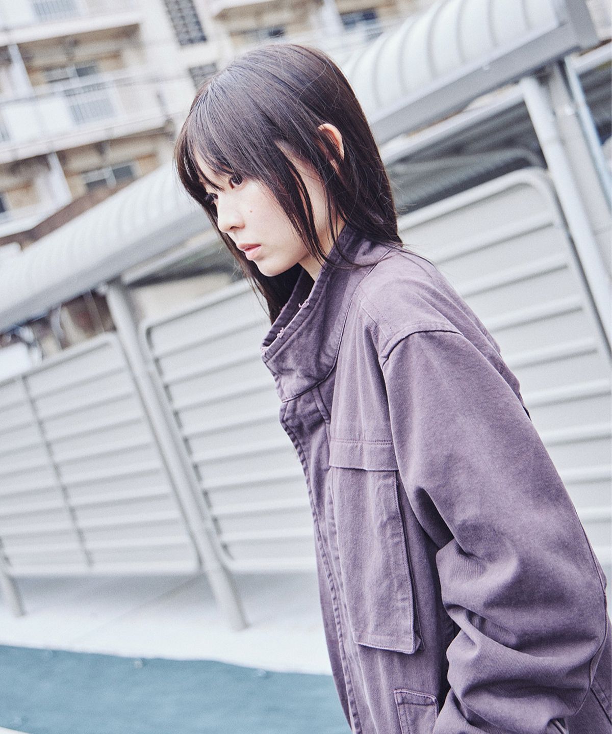 태리스(TAERIS) VINTAGE WASHED WORK JACKET_PLUM