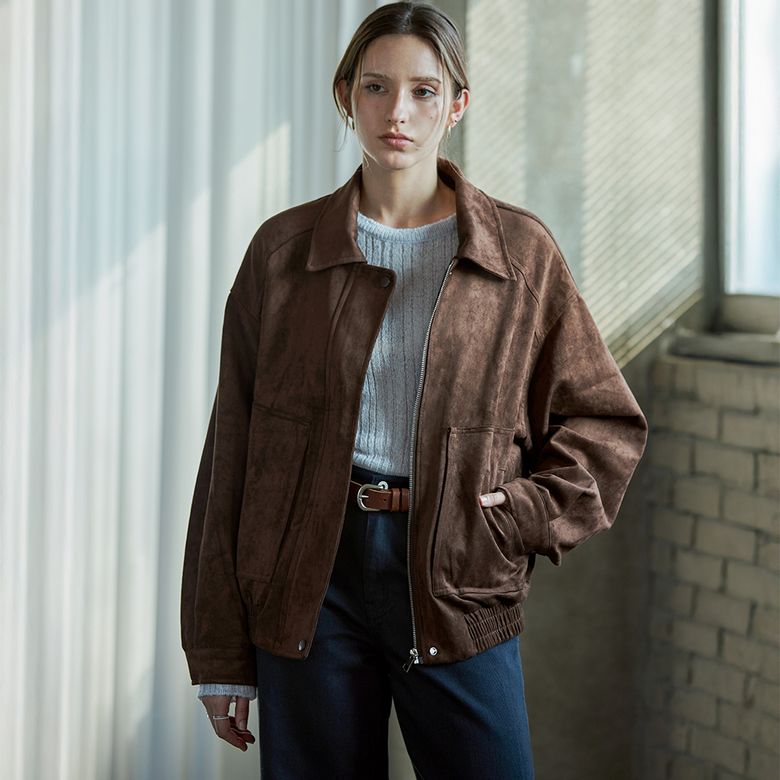 소프트 블루종 스웨이드자켓 BROWN