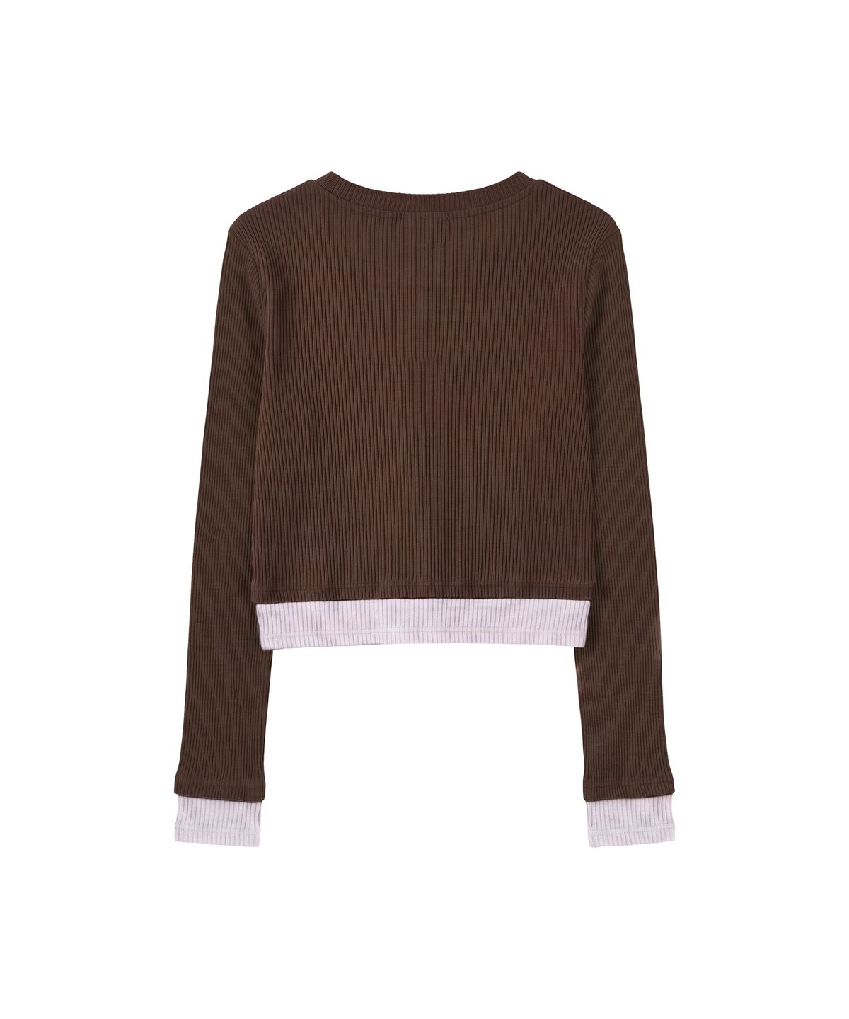 파시온(PASION) 하트 스위치 배색 가디건_브라운 Heart Switch Two-Tone Cardigan_ Brown