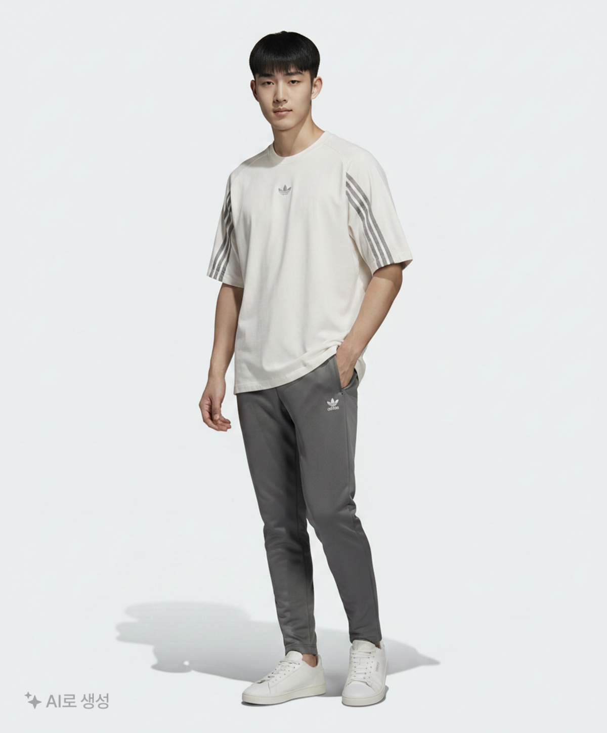 아디다스(ADIDAS) 래글런 커트라인 티 - 화이트 / IT7446 L