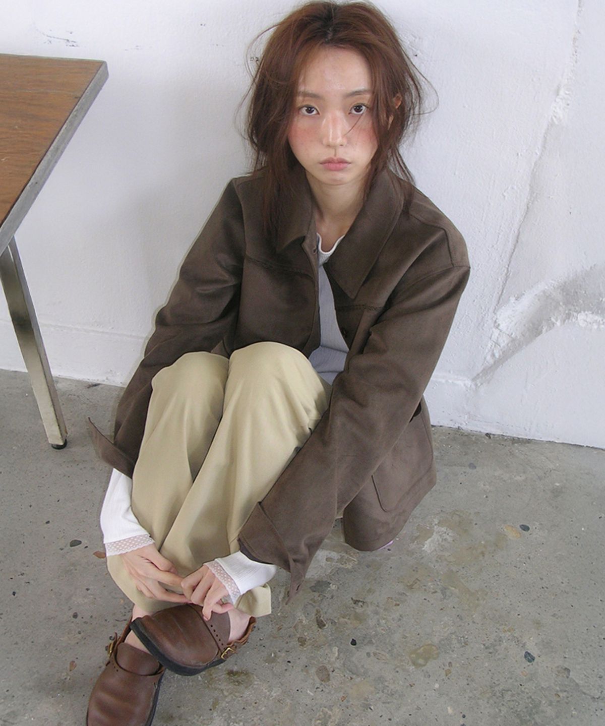 뮈르뮈르(MURMURE) 리븐 스웨이드 블루종 자켓_Riven Jacket_Brown