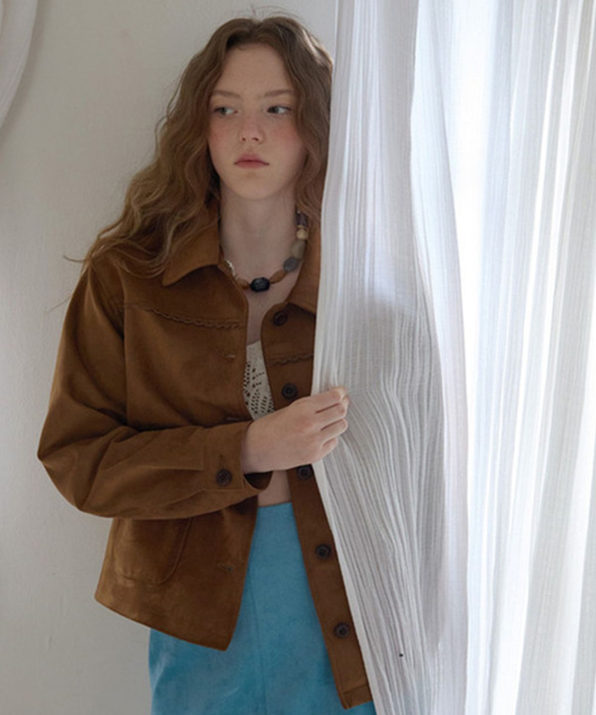 뮈르뮈르(MURMURE) 리븐 스웨이드 블루종 자켓_Riven Jacket_Brown