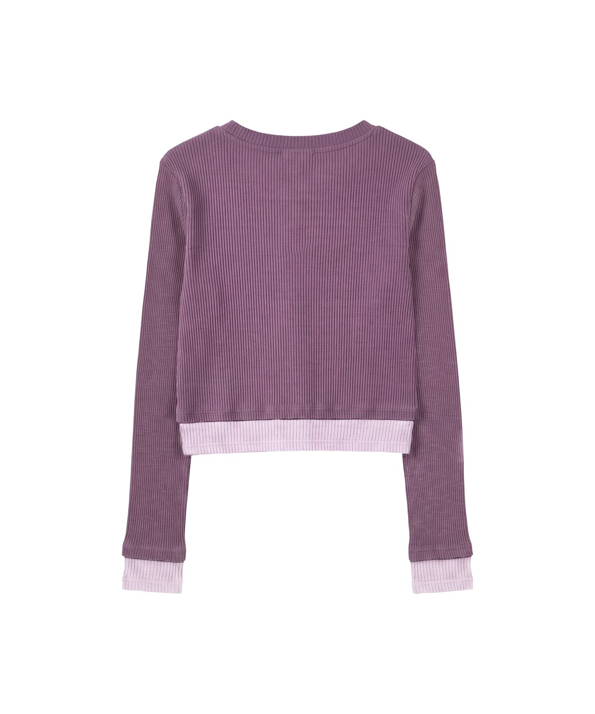 파시온(PASION) 하트 스위치 배색 가디건_퍼플 Heart Switch Two-Tone Cardigan_ Purple