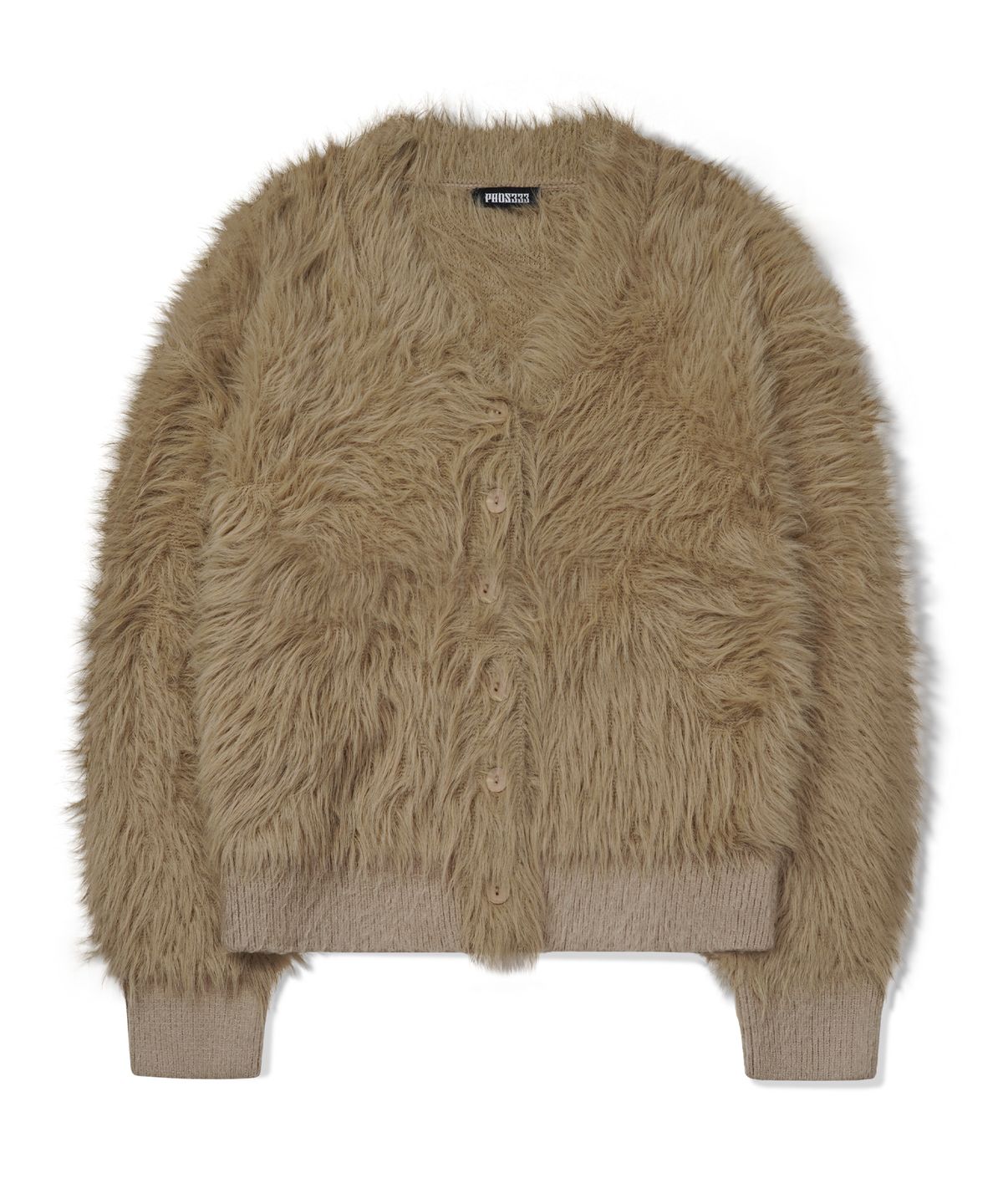 포스333(PHOS333) W Short Hairy Cardigan/Beige