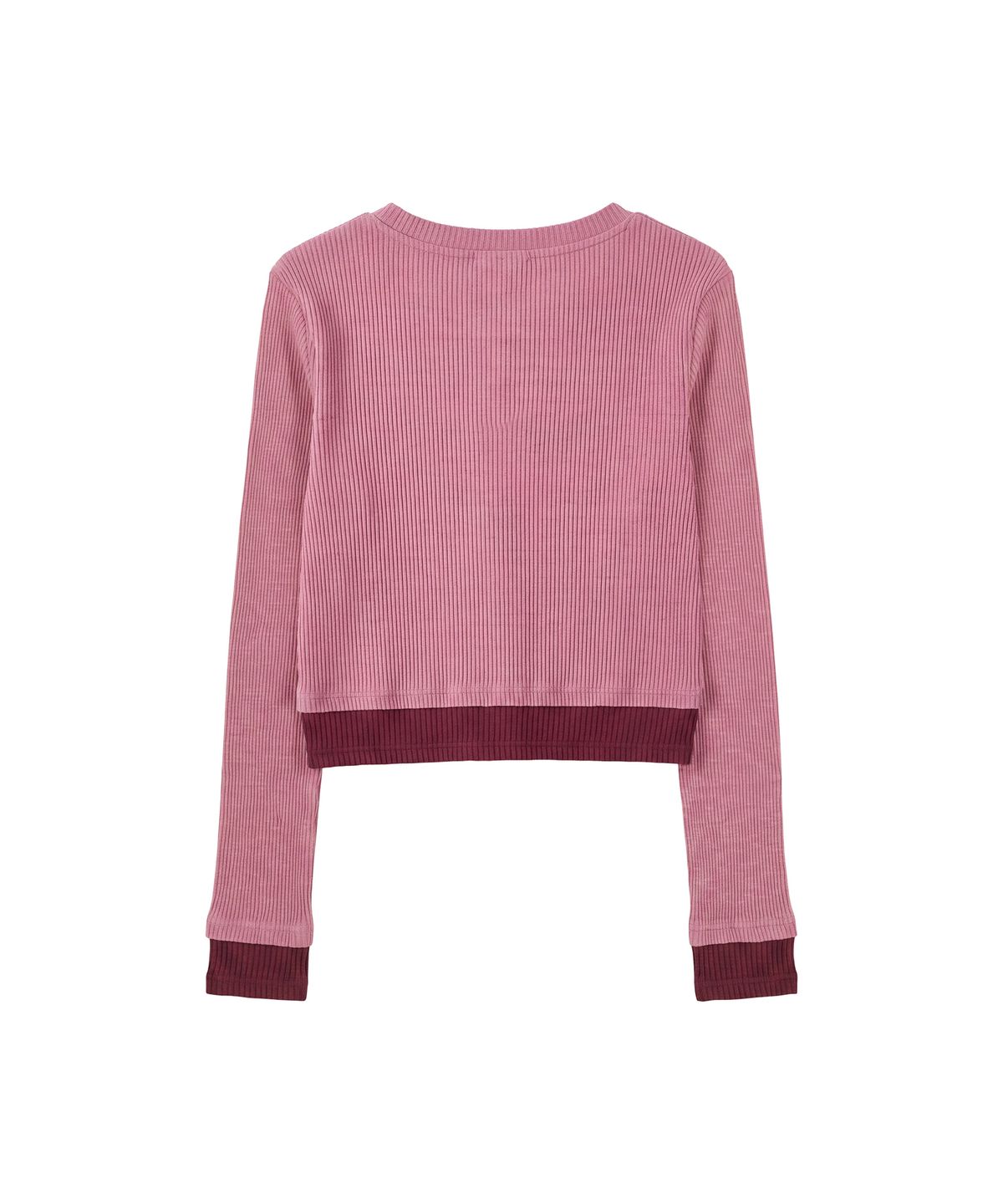 파시온(PASION) 하트 스위치 배색 가디건_핑크 Heart Switch Two-Tone Cardigan_ Pink
