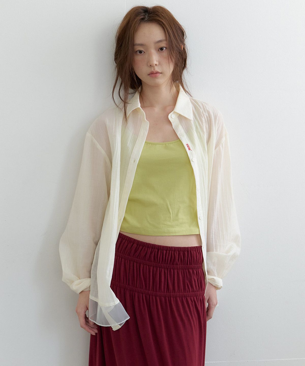 뮈르뮈르(MURMURE) 비렐 셔링밴딩 맥시 스커트_Birel Skirt