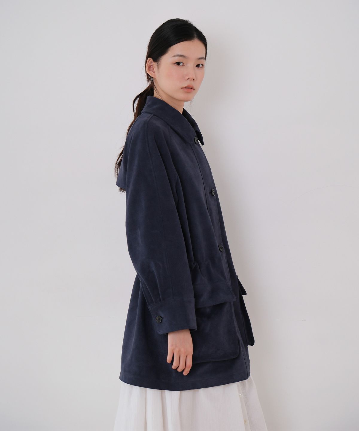 모의(MOUI) String suede jacket (NAVY)