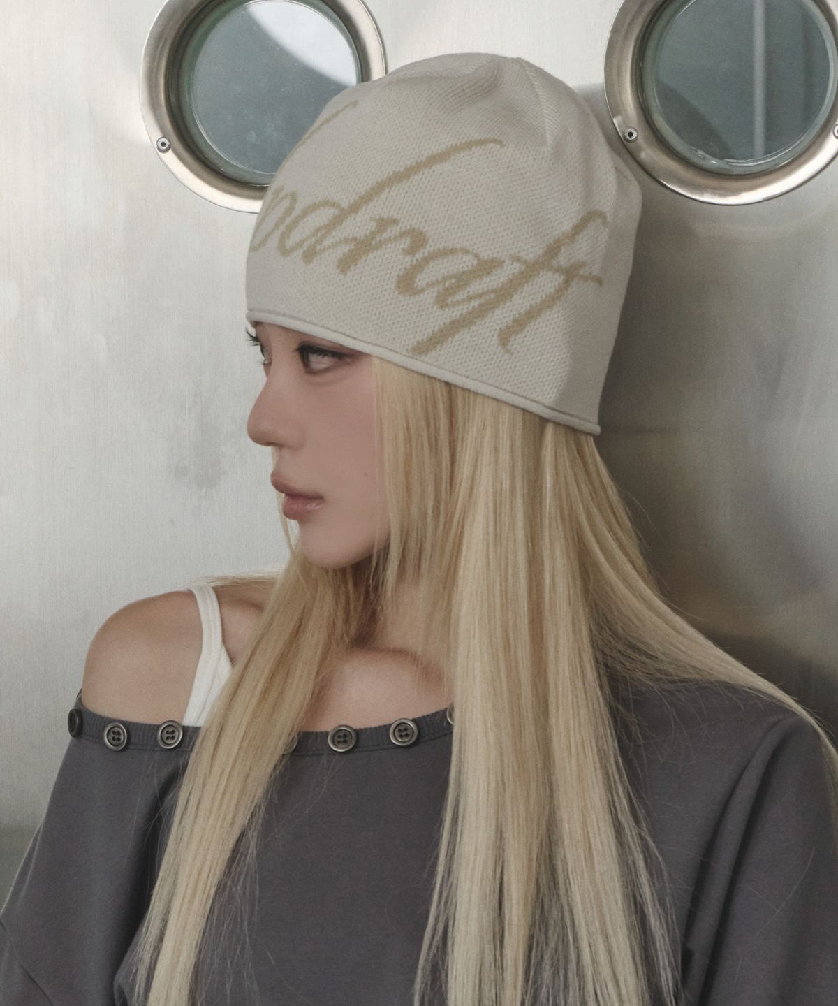 업드래프트(UPDRAFT) Jacquard Roll Beanie [Ivory]