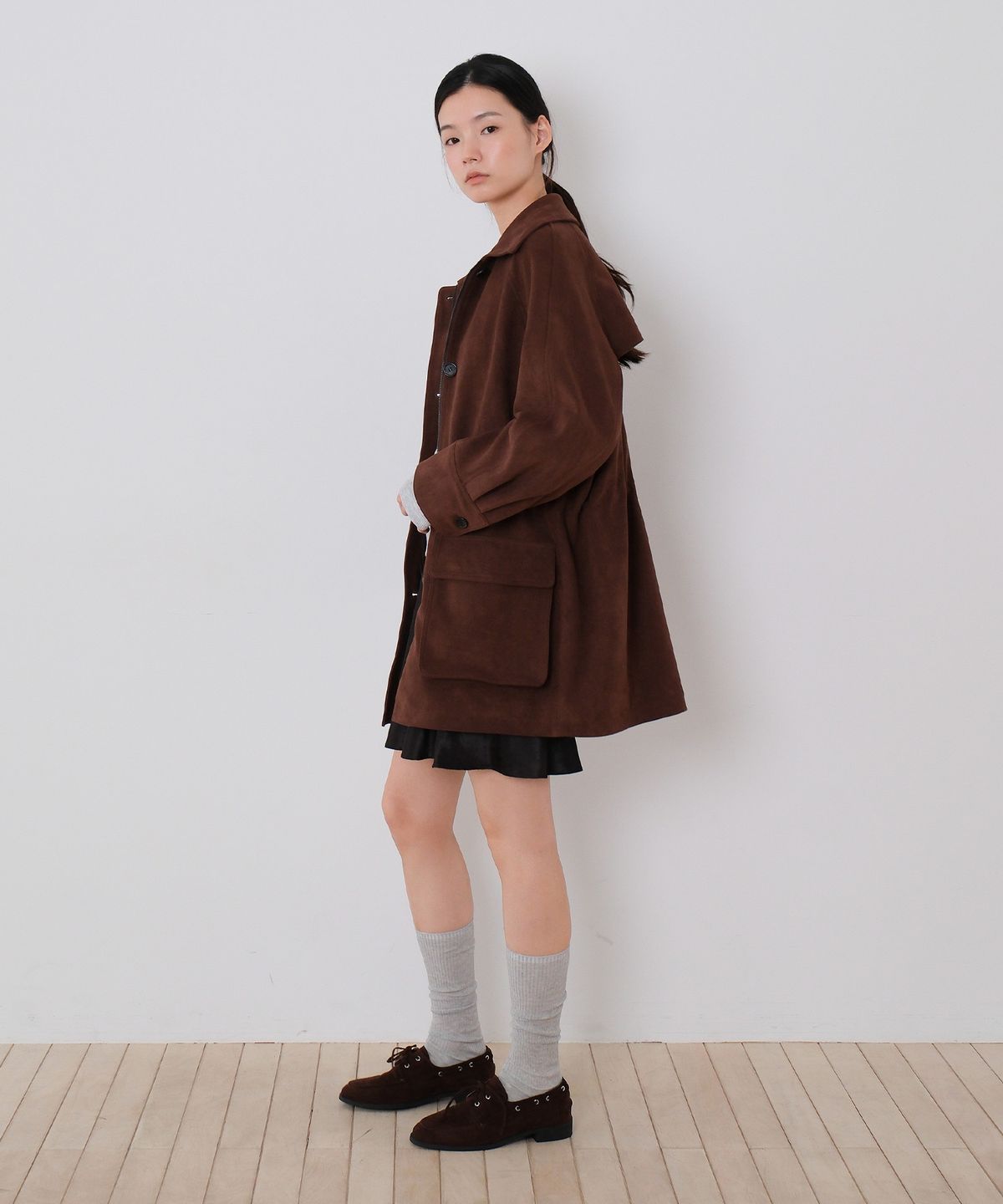 모의(MOUI) String suede jacket (BROWN)