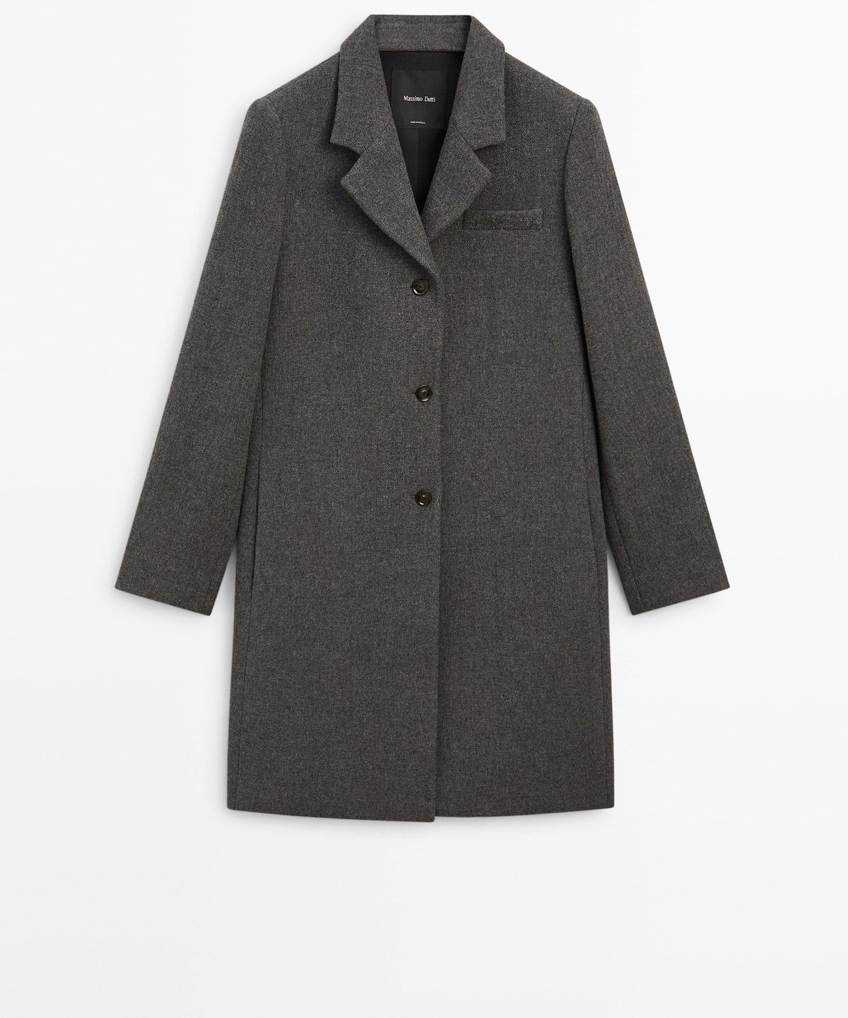 마시모두띠(MASSIMO DUTTI) 울 블렌드 부클레 디테일 코트