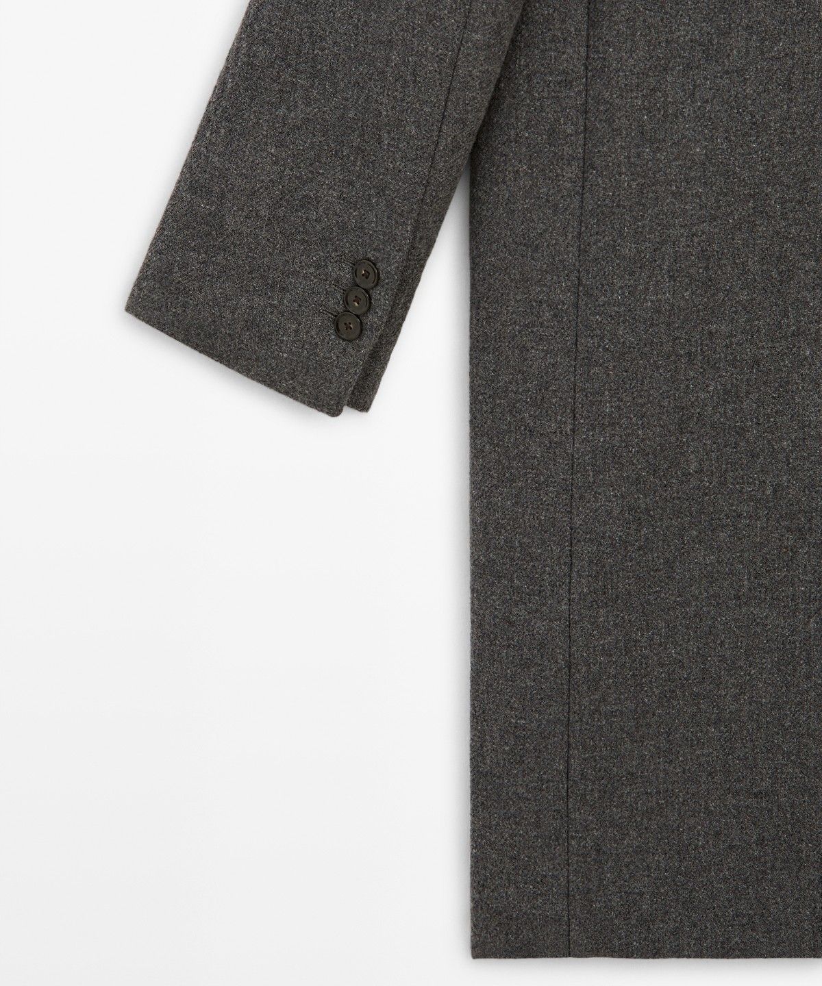 마시모두띠(MASSIMO DUTTI) 울 블렌드 부클레 디테일 코트