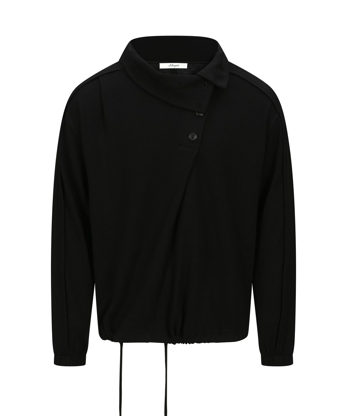 몰프(MORPH) Organism Wool Asymmetric Placket Button-up Turtleneck Sweater