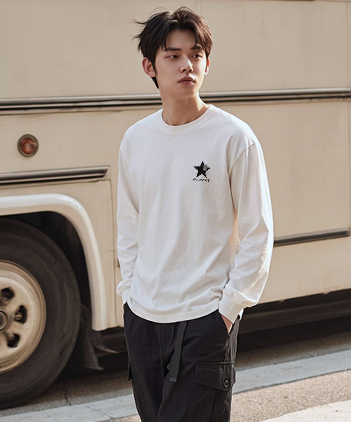 밴웍스(VANNWORKS) 2STAR HORSE 롱슬리브 (VLS0230) 화이트