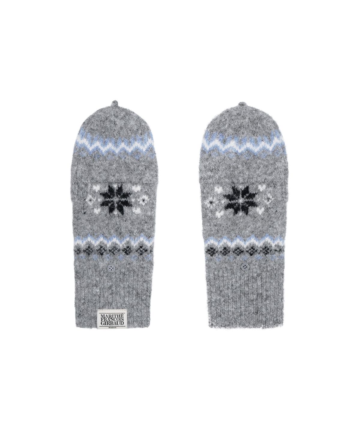 마리떼 프랑소와 저버(MARITHÉ + FRANҪOIS GIRBAUD) CLASSIC LOGO JACQUARD KNIT MITTEN melange gray