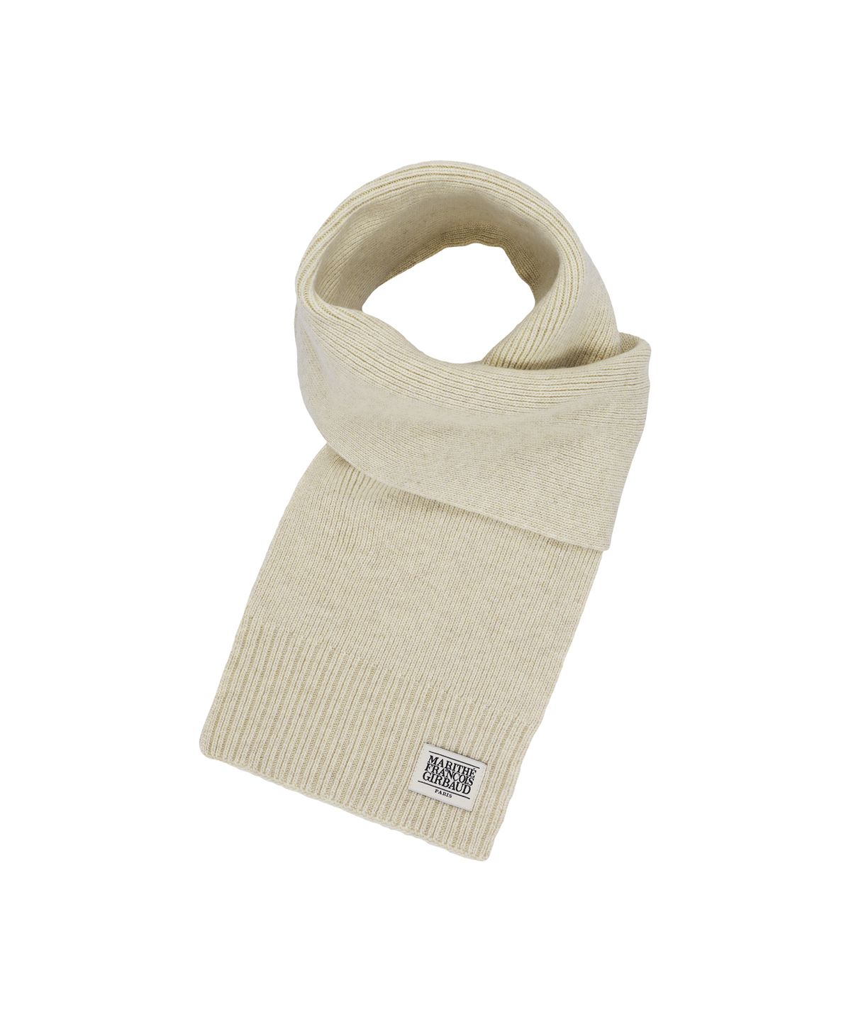 마리떼 프랑소와 저버(MARITHÉ + FRANҪOIS GIRBAUD) CLASSIC LOGO KNIT MUFFLER light beige