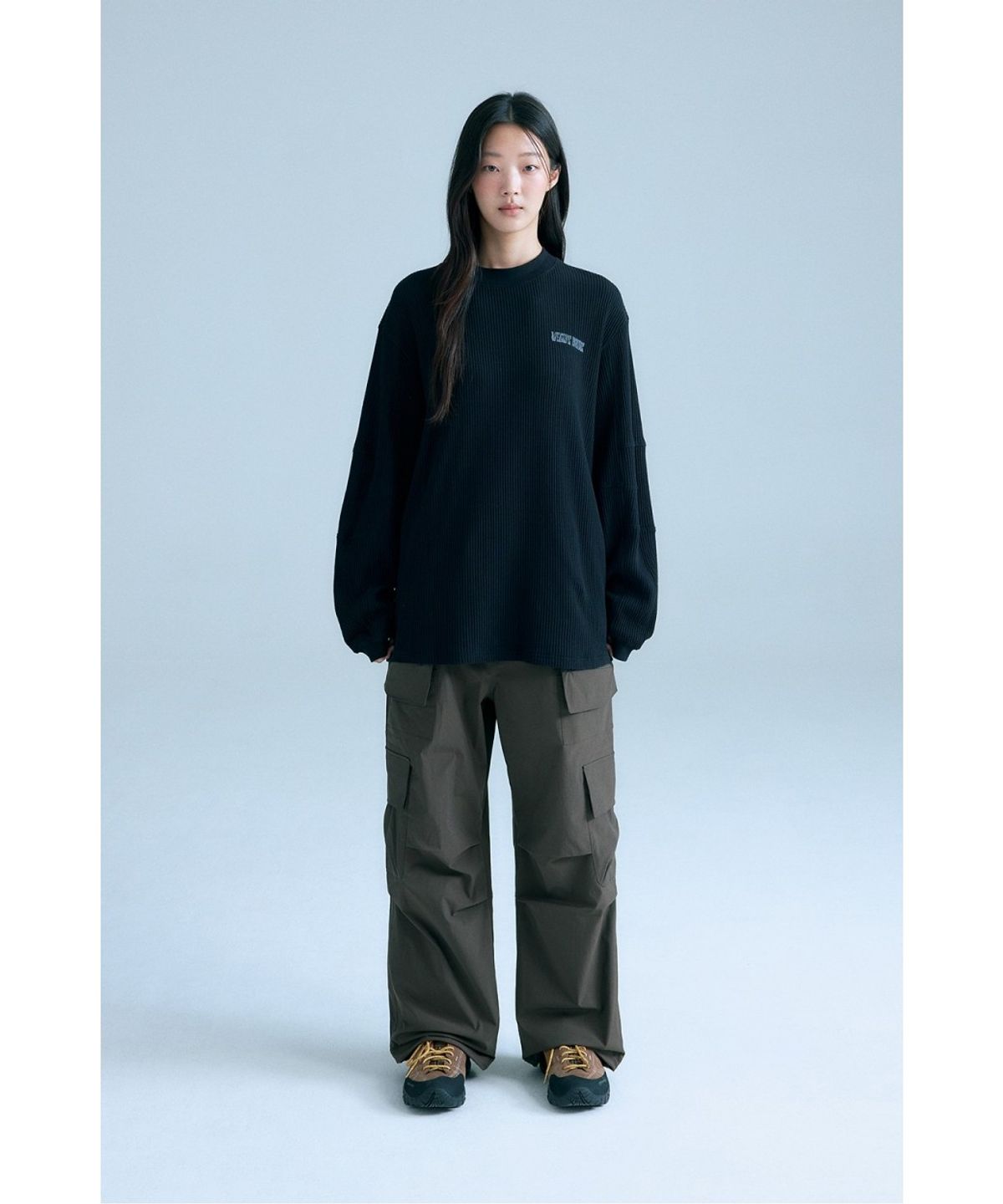 코오롱스포츠(KOLON SPORT) WM 와플 크루넥 티 8UTBA26304BLK
