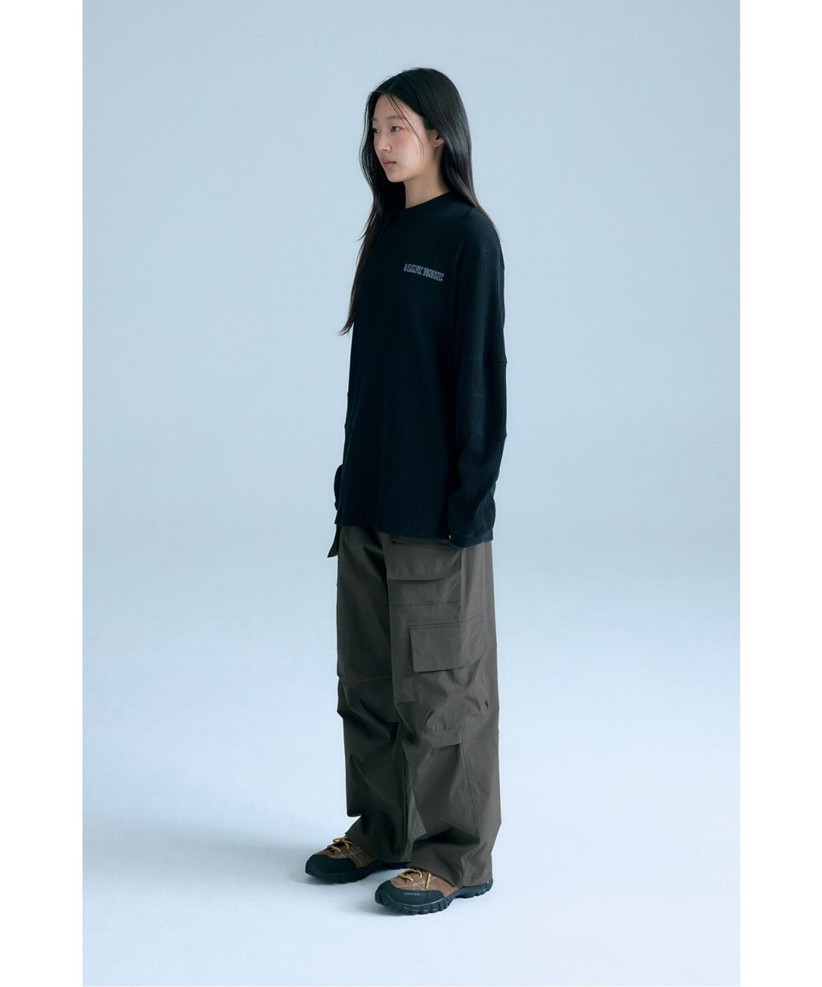 코오롱스포츠(KOLON SPORT) WM 와플 크루넥 티 8UTBA26304BLK