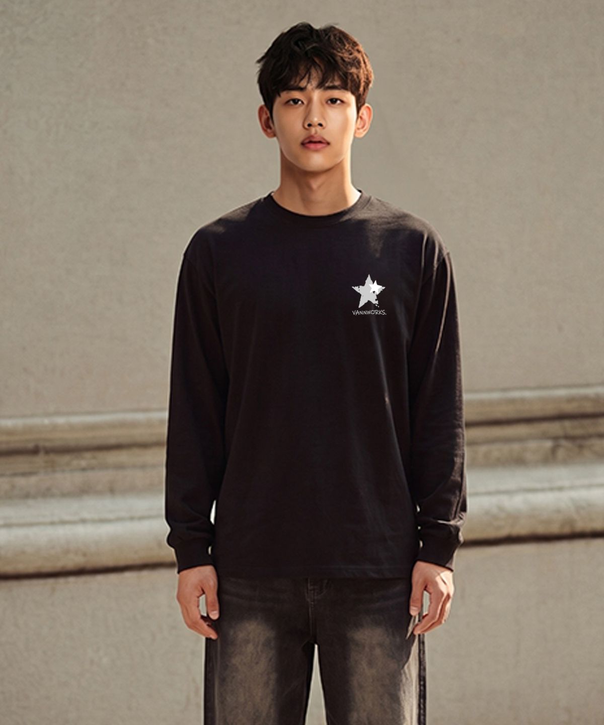 밴웍스(VANNWORKS) 2STAR HORSE 롱슬리브 (VLS0230) 블랙