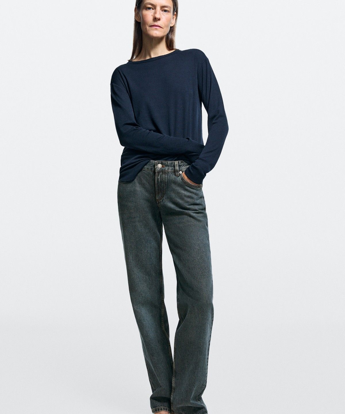 마시모두띠(MASSIMO DUTTI) 로우라이즈 스트레이트 핏 진