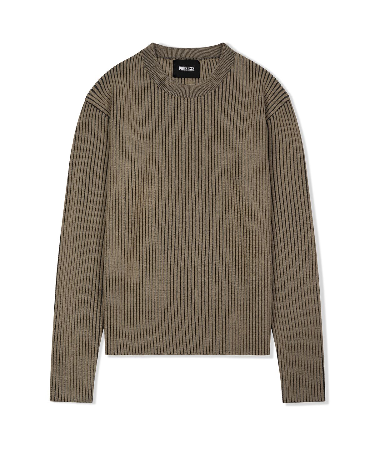 포스333(PHOS333) M Ribbed Knit Sweater/Beige