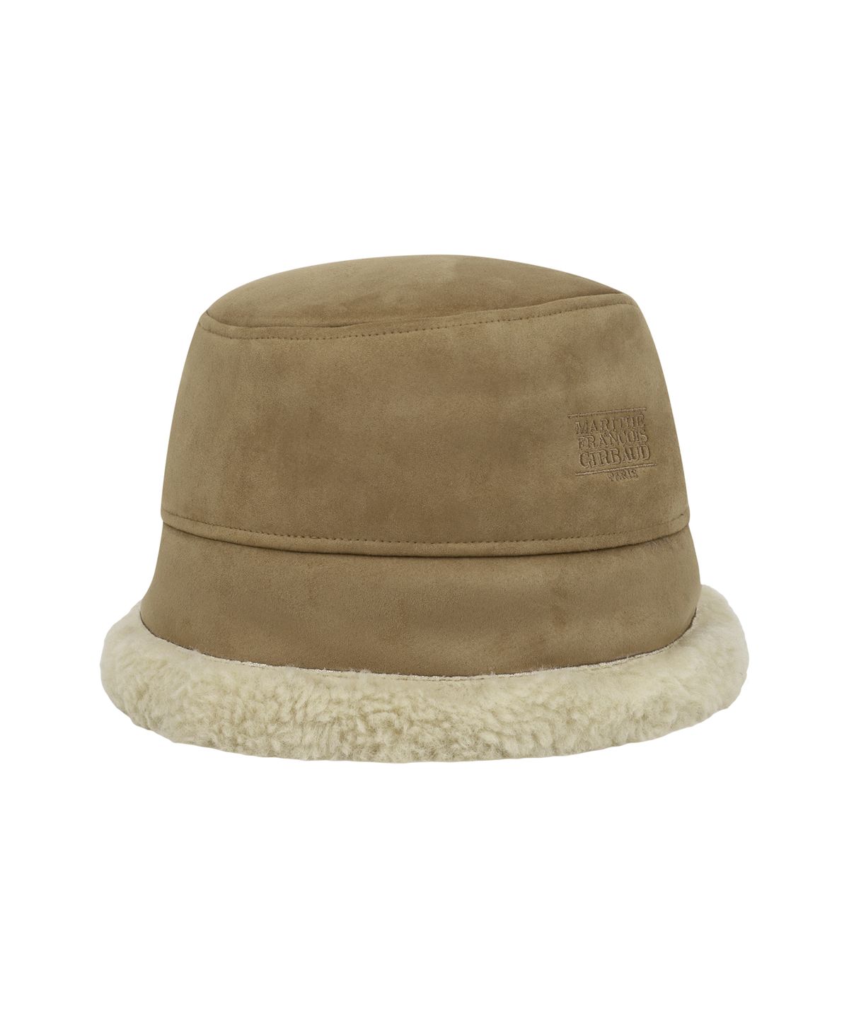 마리떼 프랑소와 저버(MARITHÉ + FRANҪOIS GIRBAUD) SMALL CLASSIC LOGO SUEDE BUCKET HAT dark beige