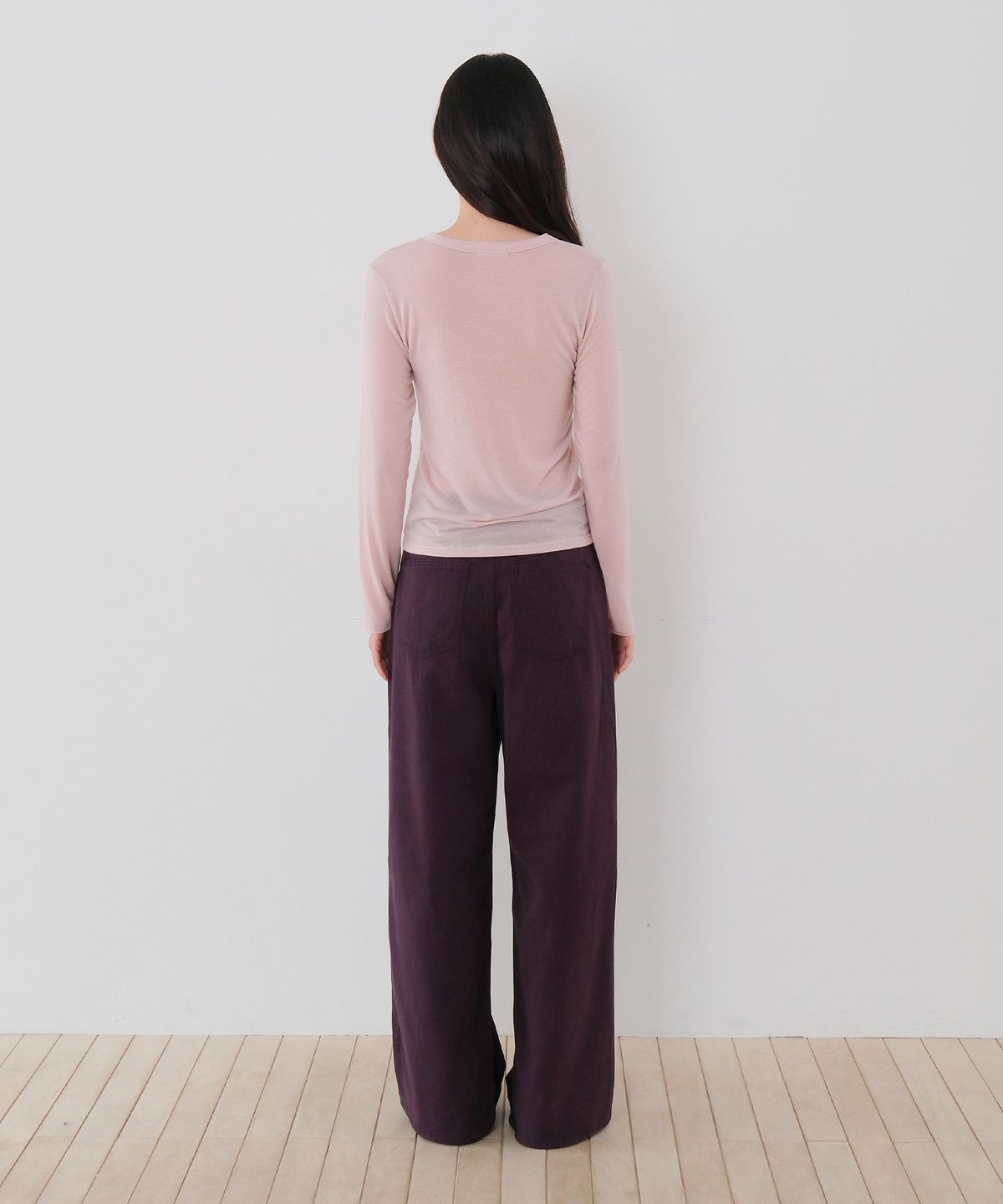 모의(MOUI) Color dyeing pants (D/PURPLE)