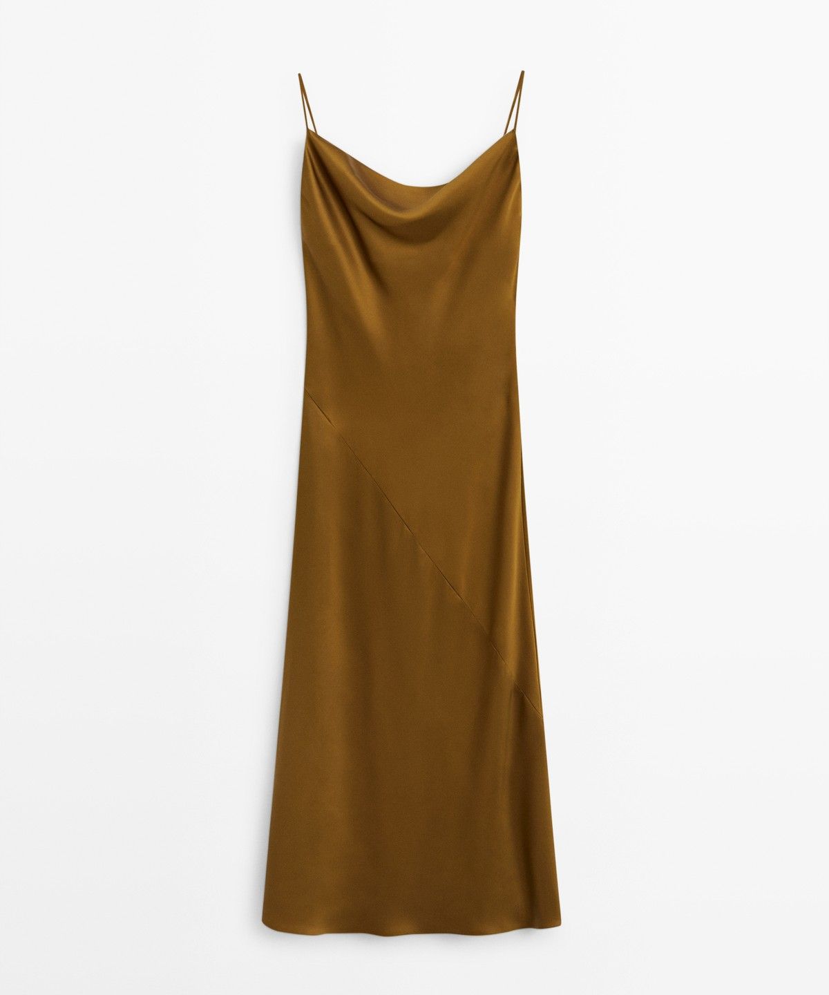 마시모두띠(MASSIMO DUTTI) 새틴 마감 플루이드 미디 원피스