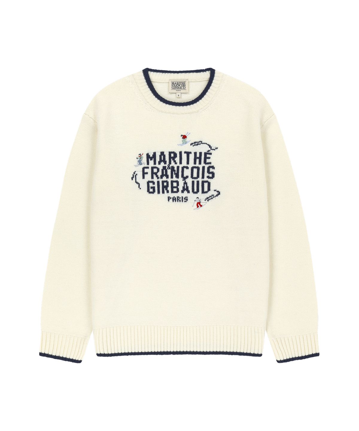 마리떼 프랑소와 저버(MARITHÉ + FRANҪOIS GIRBAUD) ALPES CLASSIC LOGO KNIT PULLOVER ivory