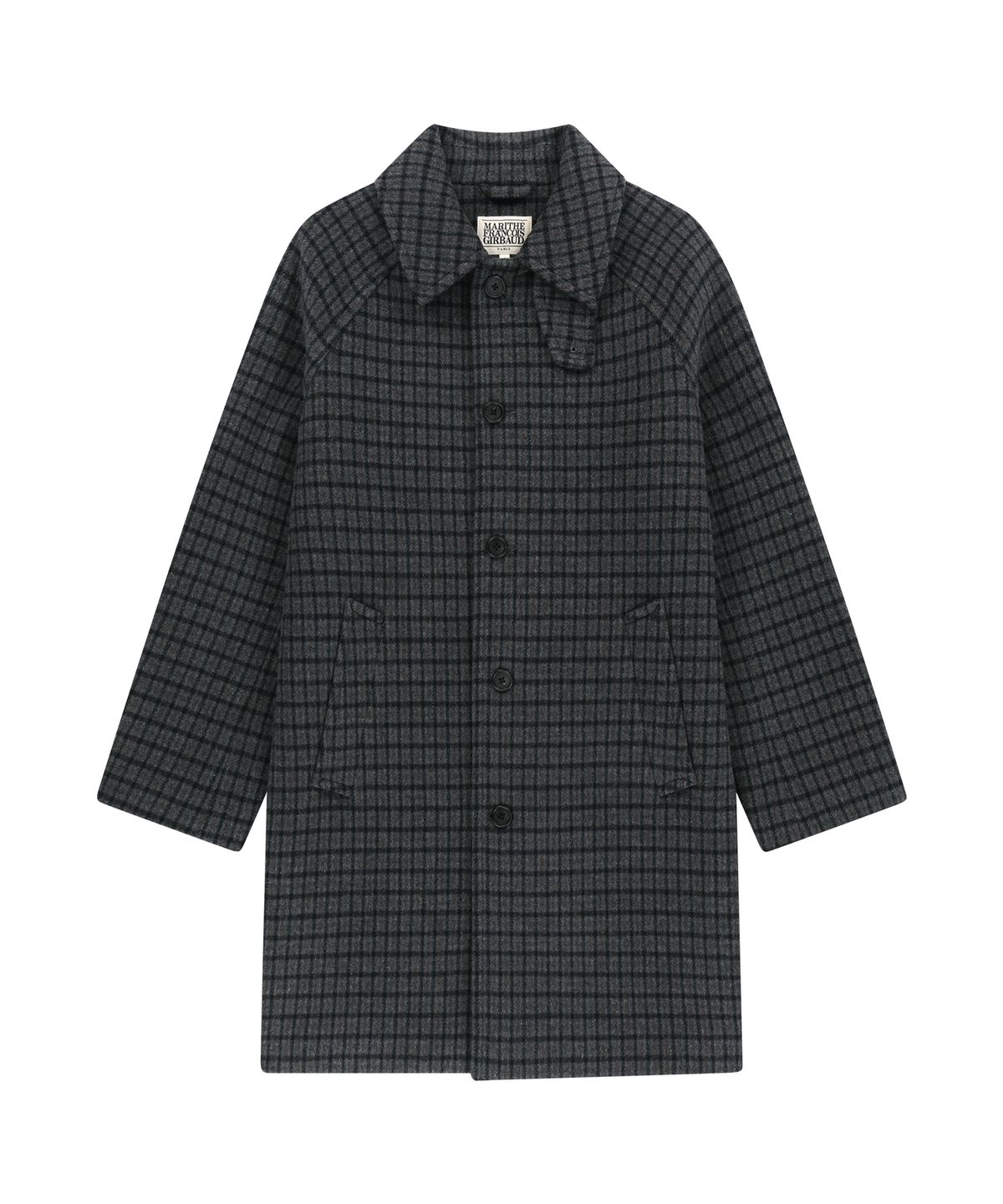 마리떼 프랑소와 저버(MARITHÉ + FRANҪOIS GIRBAUD) WOOL BLEND LONG BALMACAAN COAT check
