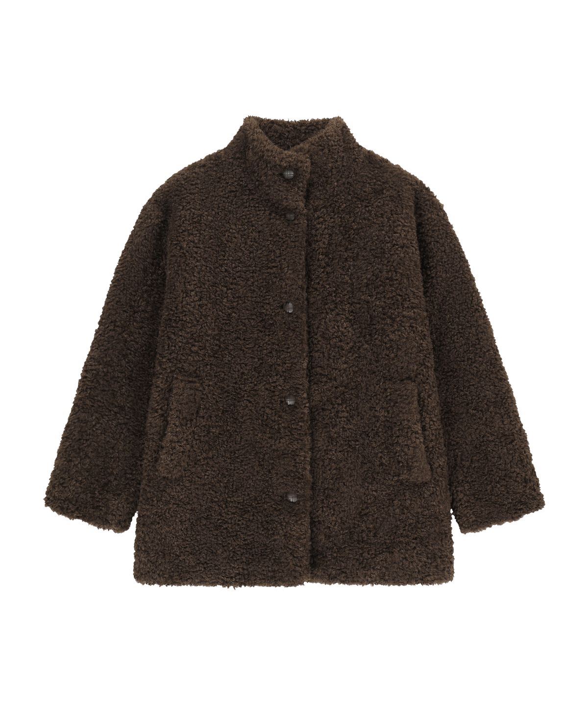 마리떼 프랑소와 저버(MARITHÉ + FRANҪOIS GIRBAUD) W HIGH NECK BOUCLE COAT brown