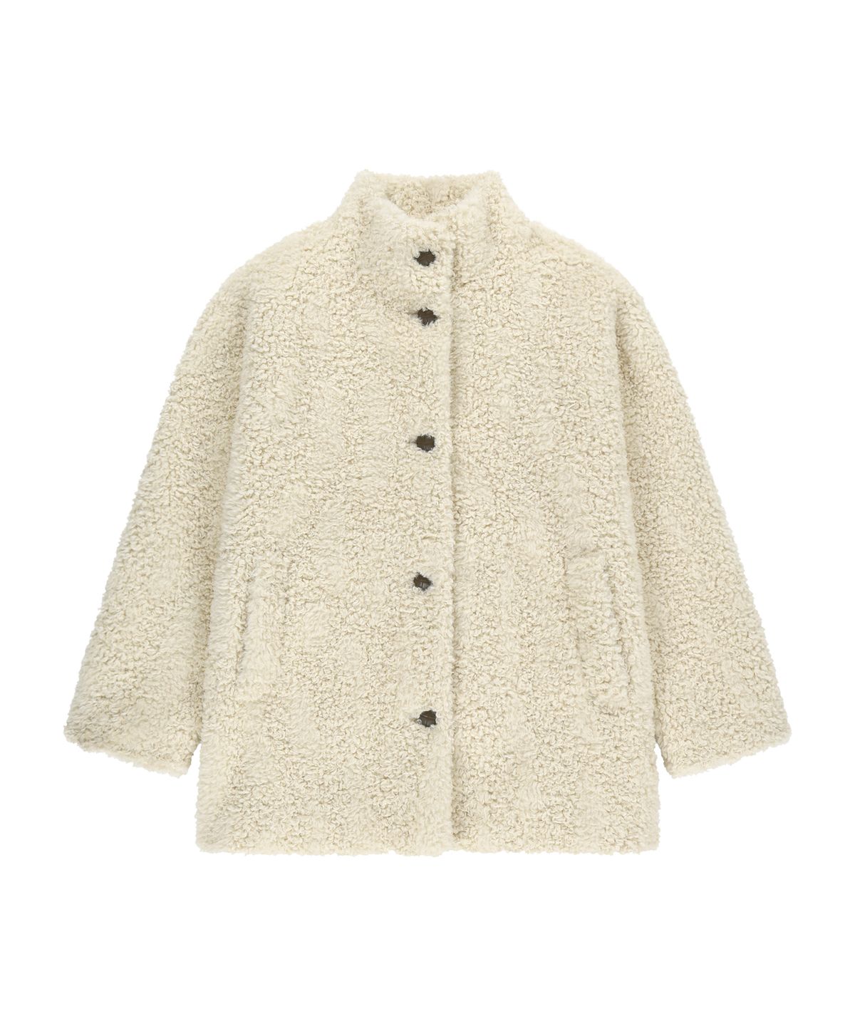 마리떼 프랑소와 저버(MARITHÉ + FRANҪOIS GIRBAUD) W HIGH NECK BOUCLE COAT ivory
