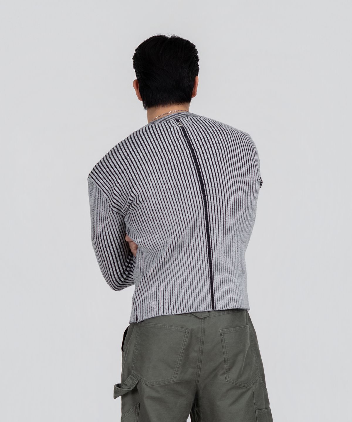 포스333(PHOS333) M Ribbed Knit Sweater/Grey