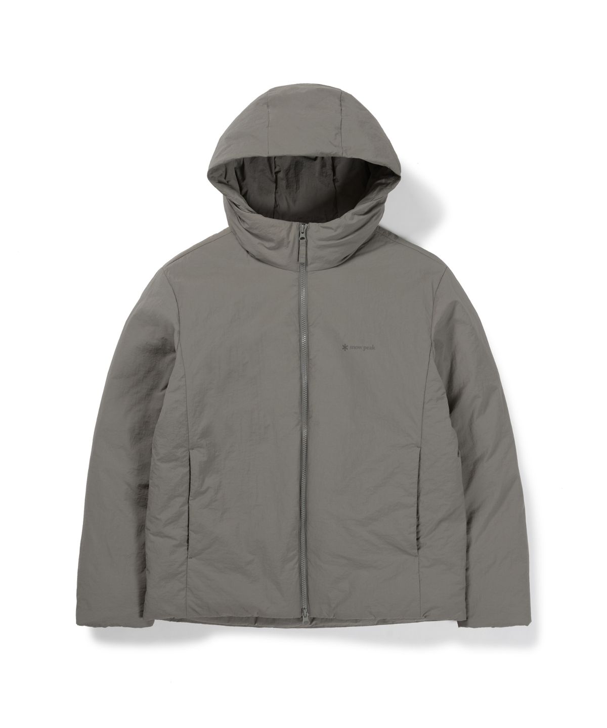 스노우피크 어패럴(SNOWPEAK APPAREL) 랜드 레터링 후드 경량 다운 자켓 (S26WMGDJ52) Dark Khaki
