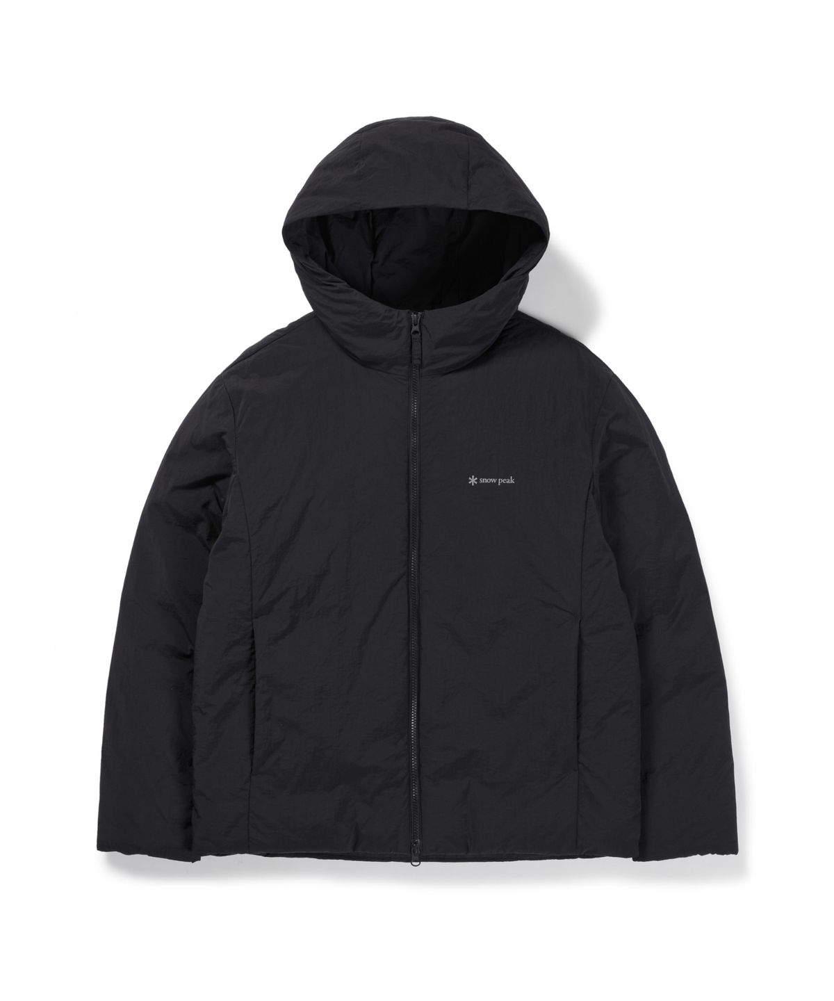 스노우피크 어패럴(SNOWPEAK APPAREL) 랜드 레터링 후드 경량 다운 자켓 (S26WMGDJ52) Dark Charcoal