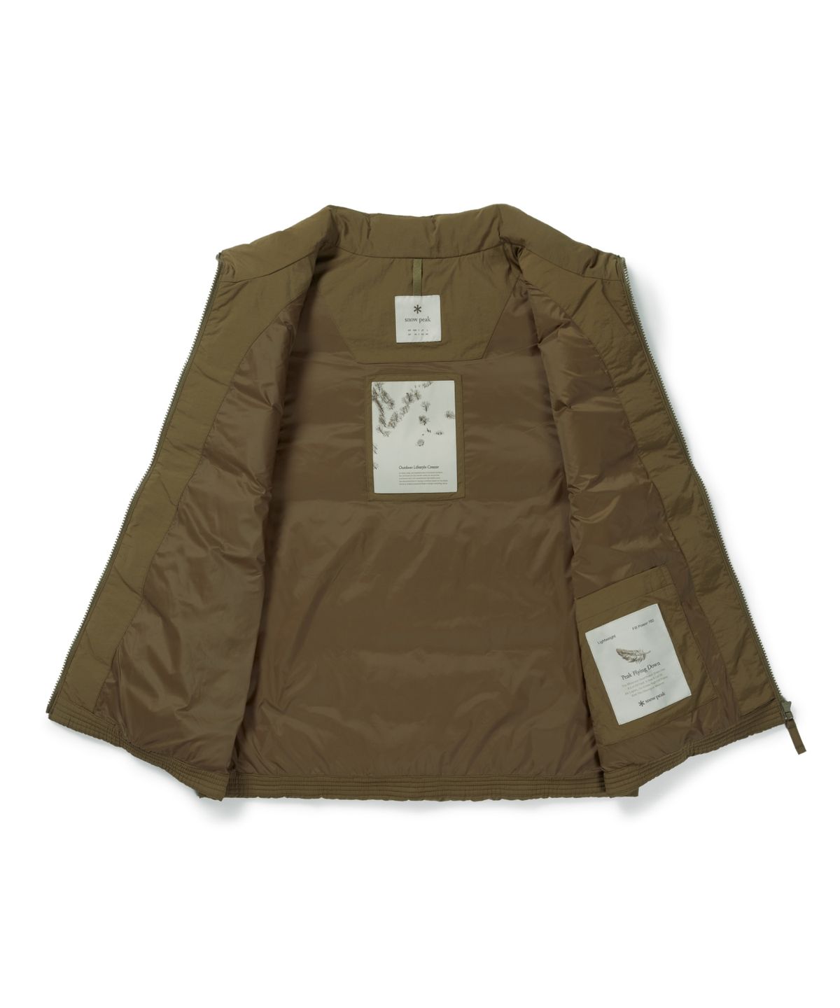 스노우피크 어패럴(SNOWPEAK APPAREL) 랜드 스탠드넥 경량 다운 베스트 (S26WMGDV64) Yellow Khaki
