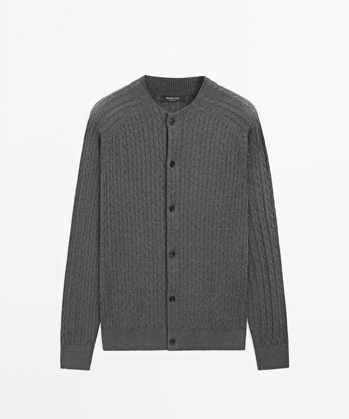 마시모두띠(MASSIMO DUTTI) 케이블 코튼 블렌드 니트 가디건
