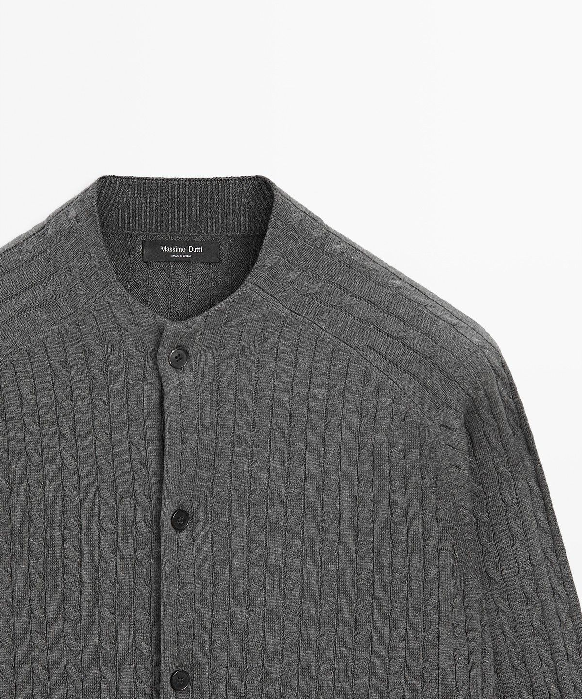 마시모두띠(MASSIMO DUTTI) 케이블 코튼 블렌드 니트 가디건