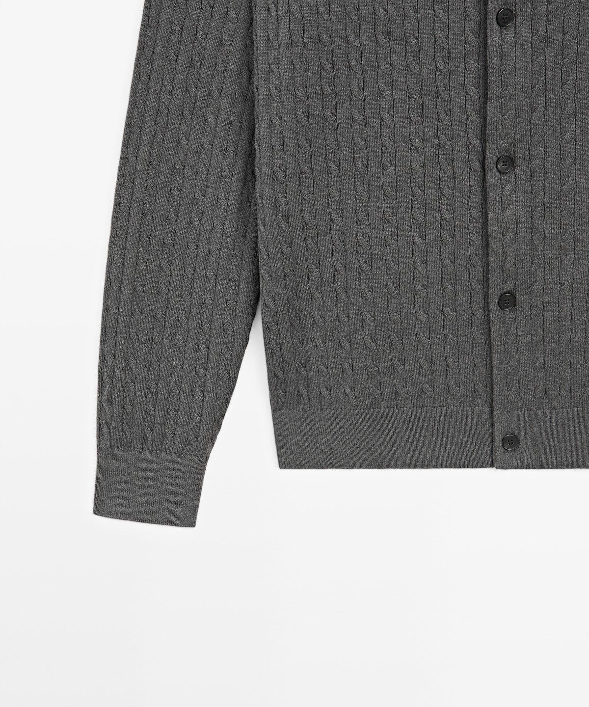 마시모두띠(MASSIMO DUTTI) 케이블 코튼 블렌드 니트 가디건