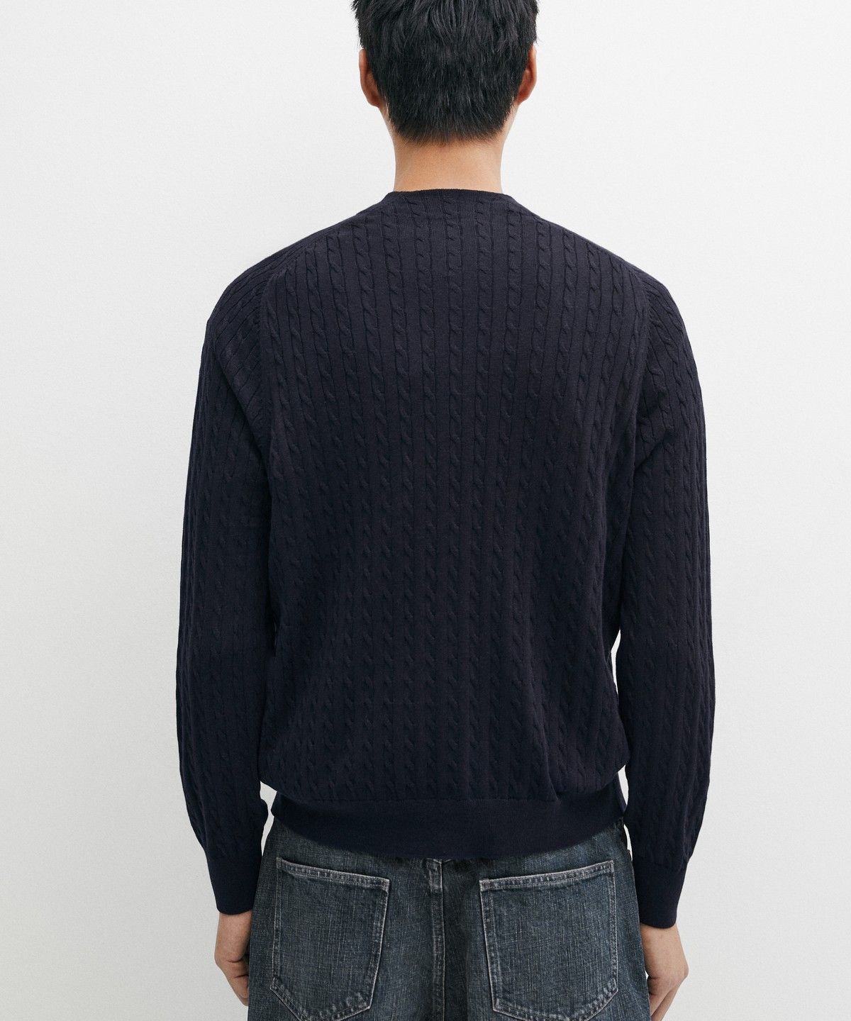 마시모두띠(MASSIMO DUTTI) 케이블 코튼 블렌드 니트 가디건