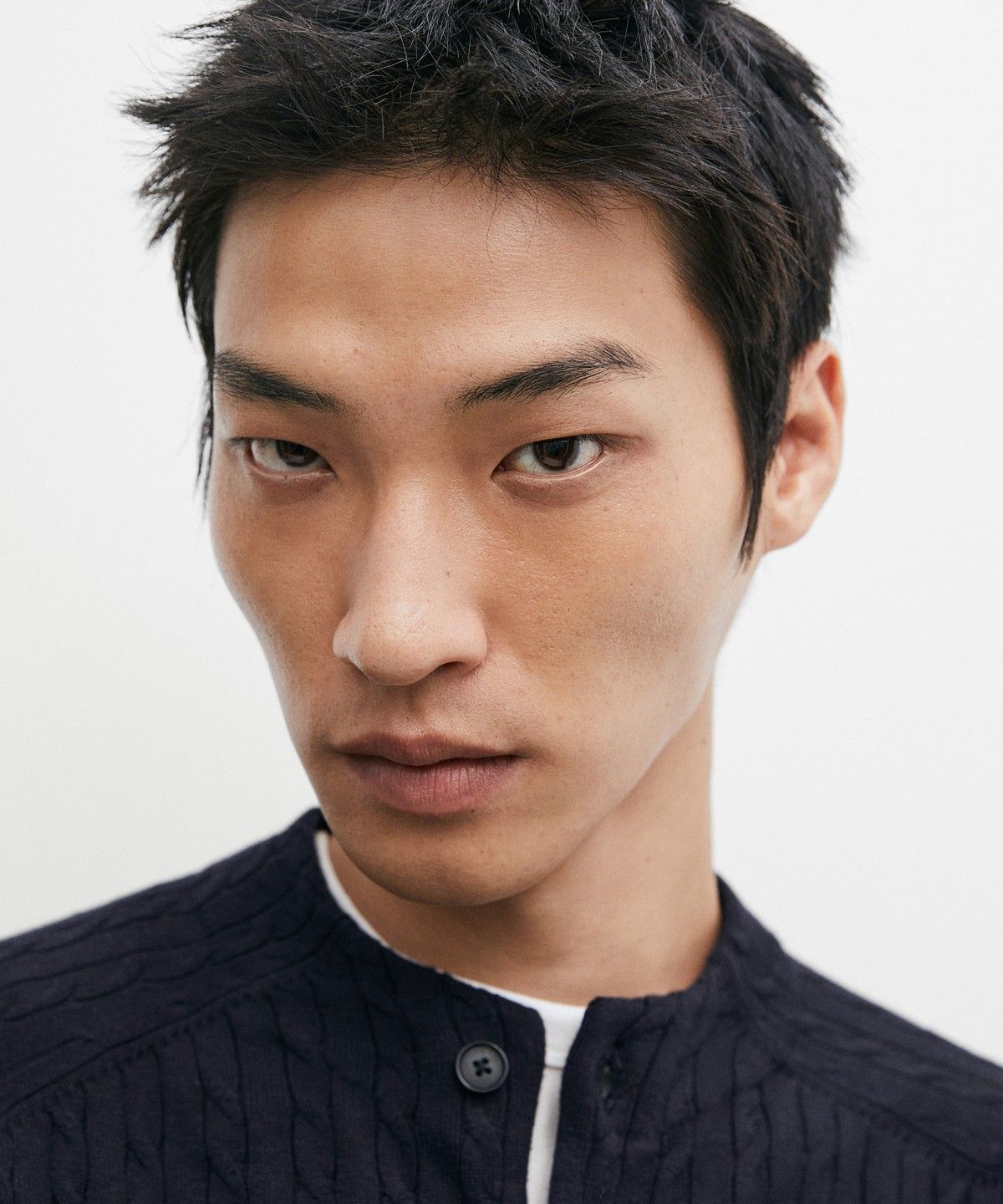마시모두띠(MASSIMO DUTTI) 케이블 코튼 블렌드 니트 가디건