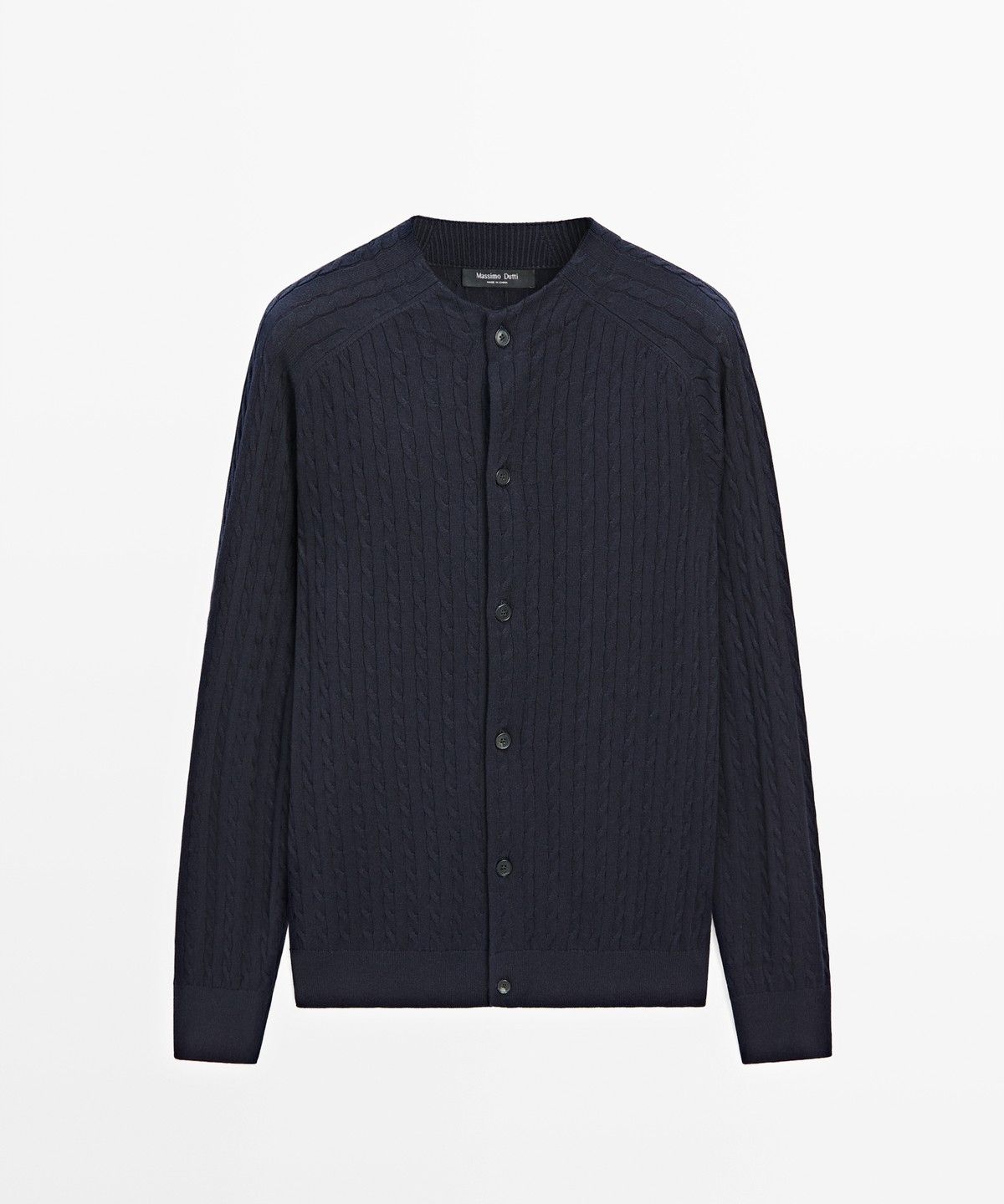 마시모두띠(MASSIMO DUTTI) 케이블 코튼 블렌드 니트 가디건