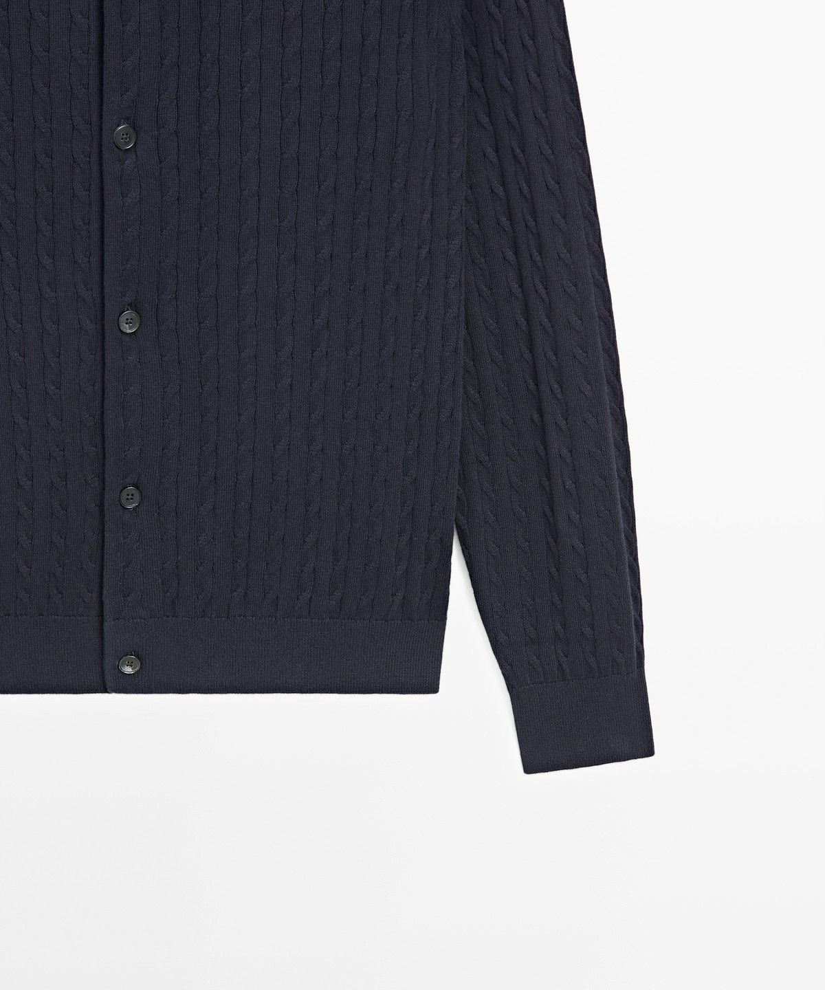 마시모두띠(MASSIMO DUTTI) 케이블 코튼 블렌드 니트 가디건