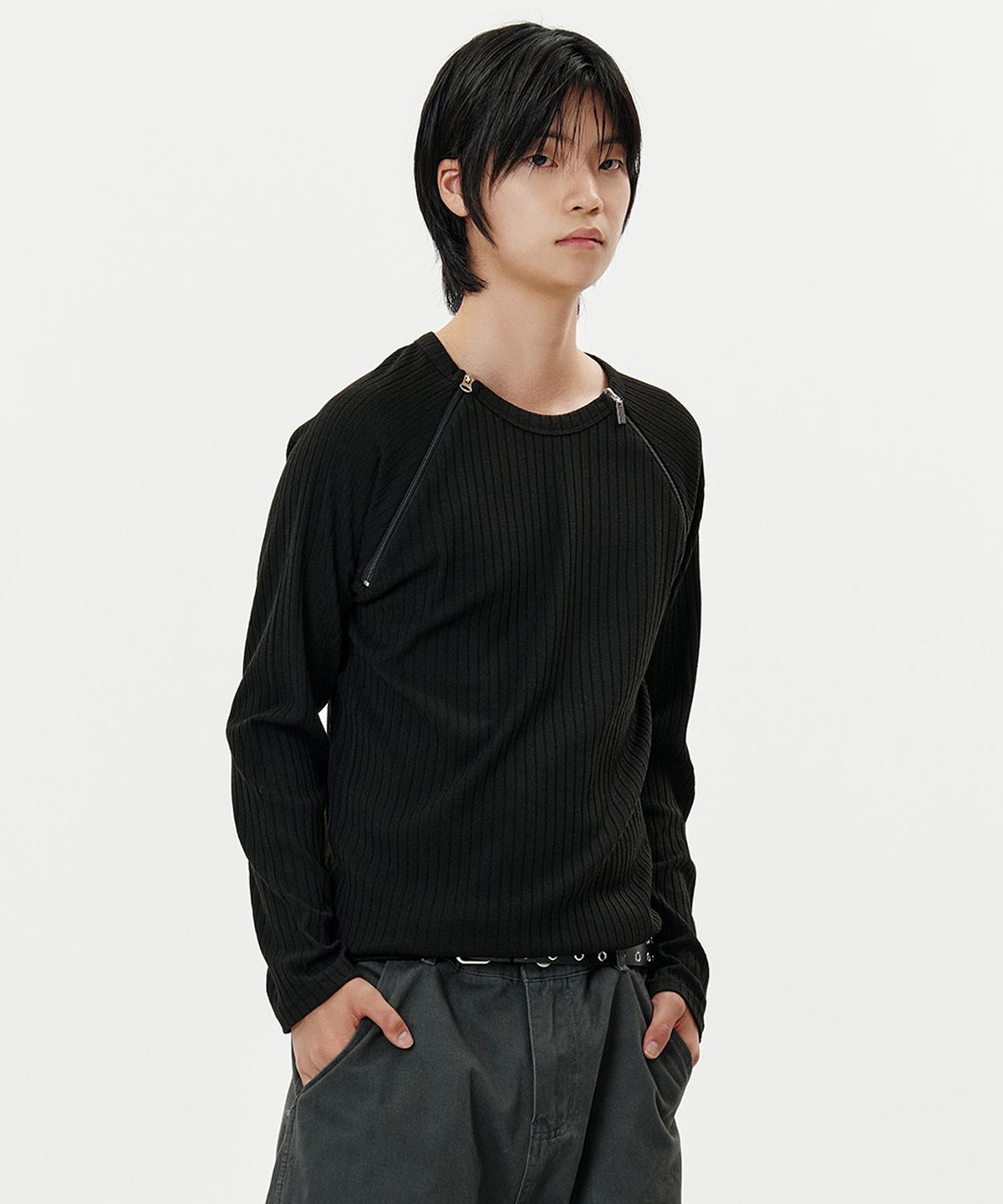 딥센스(DEEP SENSE) Dual Zip Raglan T-Shirt - 2color