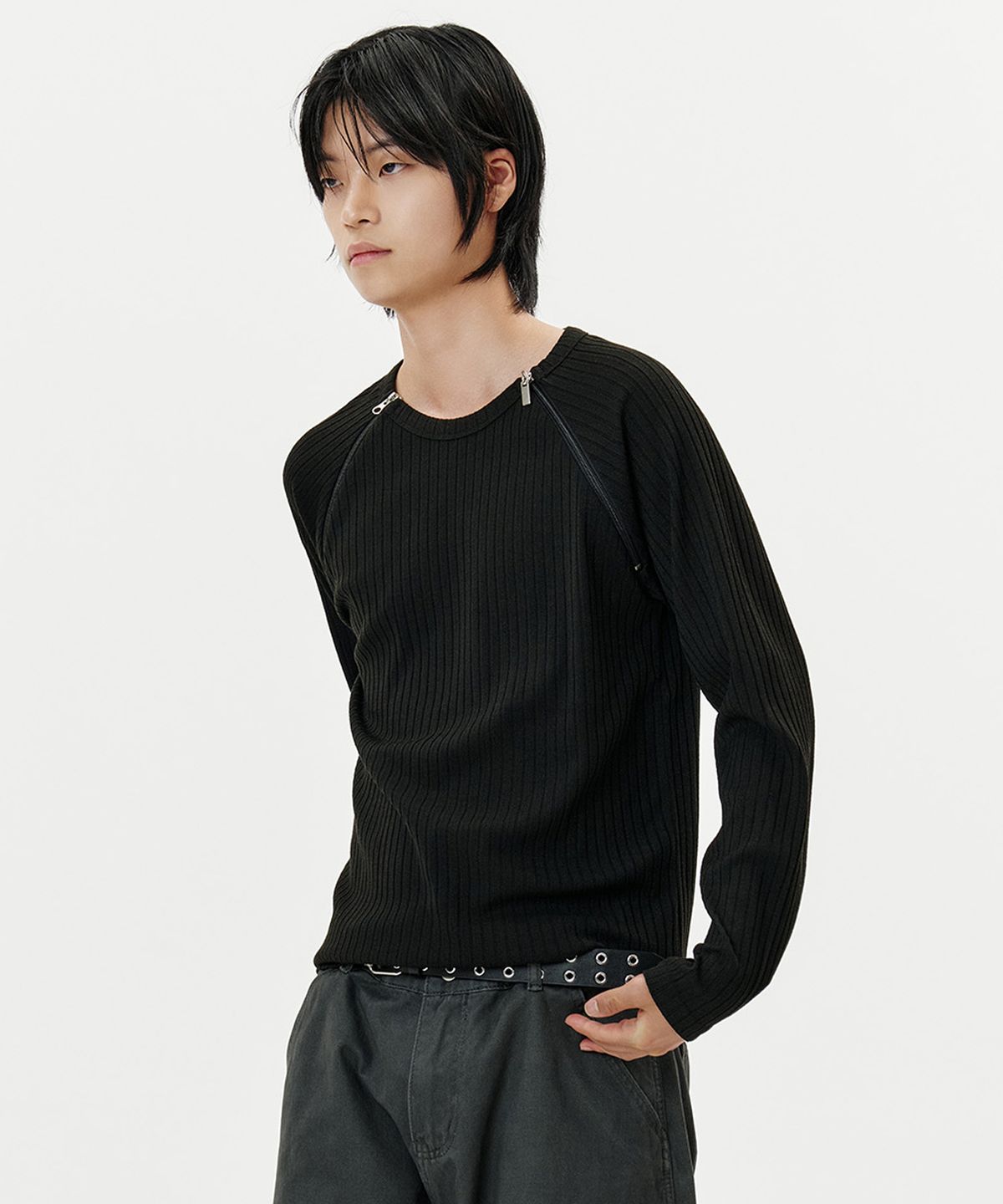 딥센스(DEEP SENSE) Dual Zip Raglan T-Shirt - 2color
