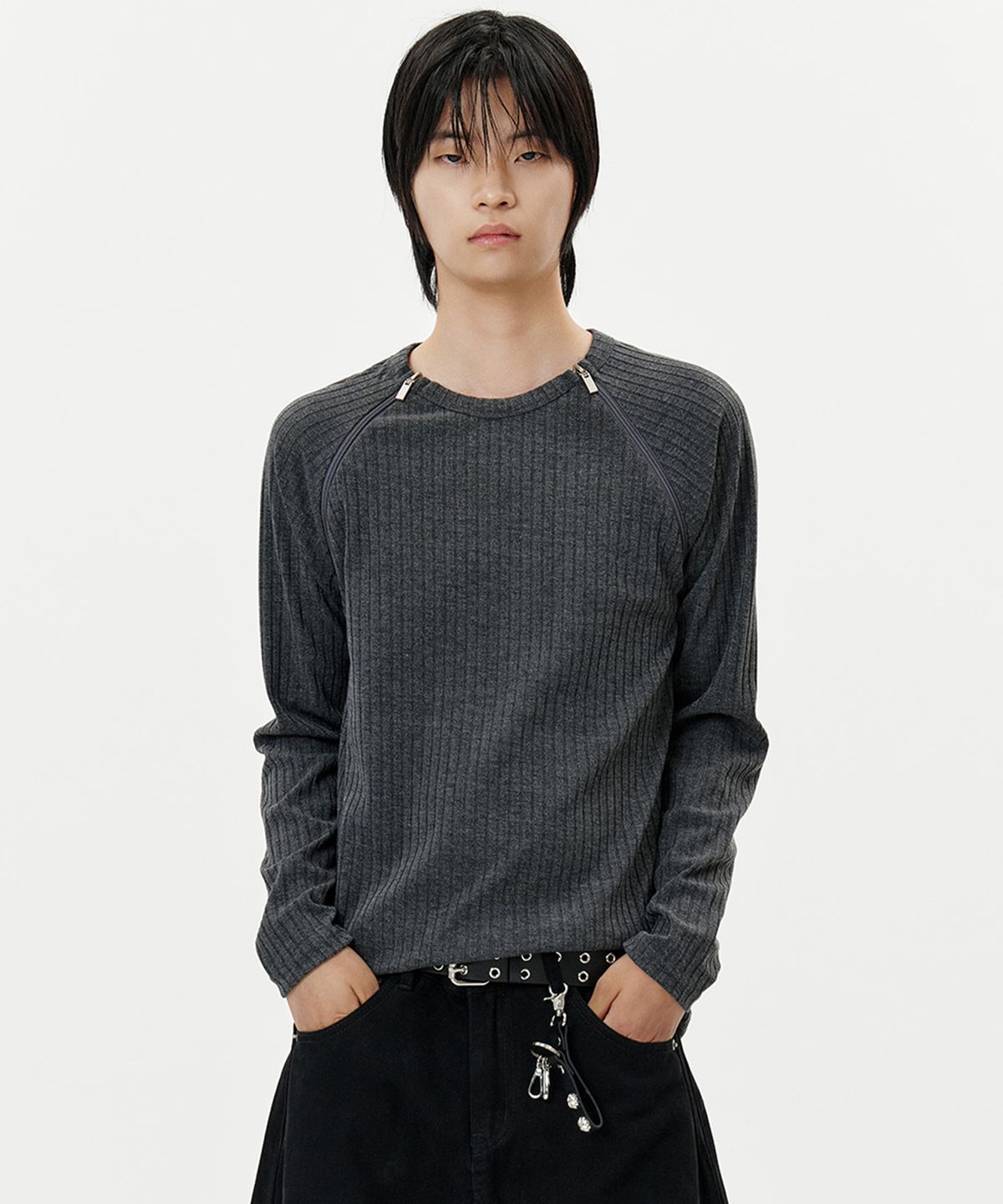 딥센스(DEEP SENSE) Dual Zip Raglan T-Shirt - 2color