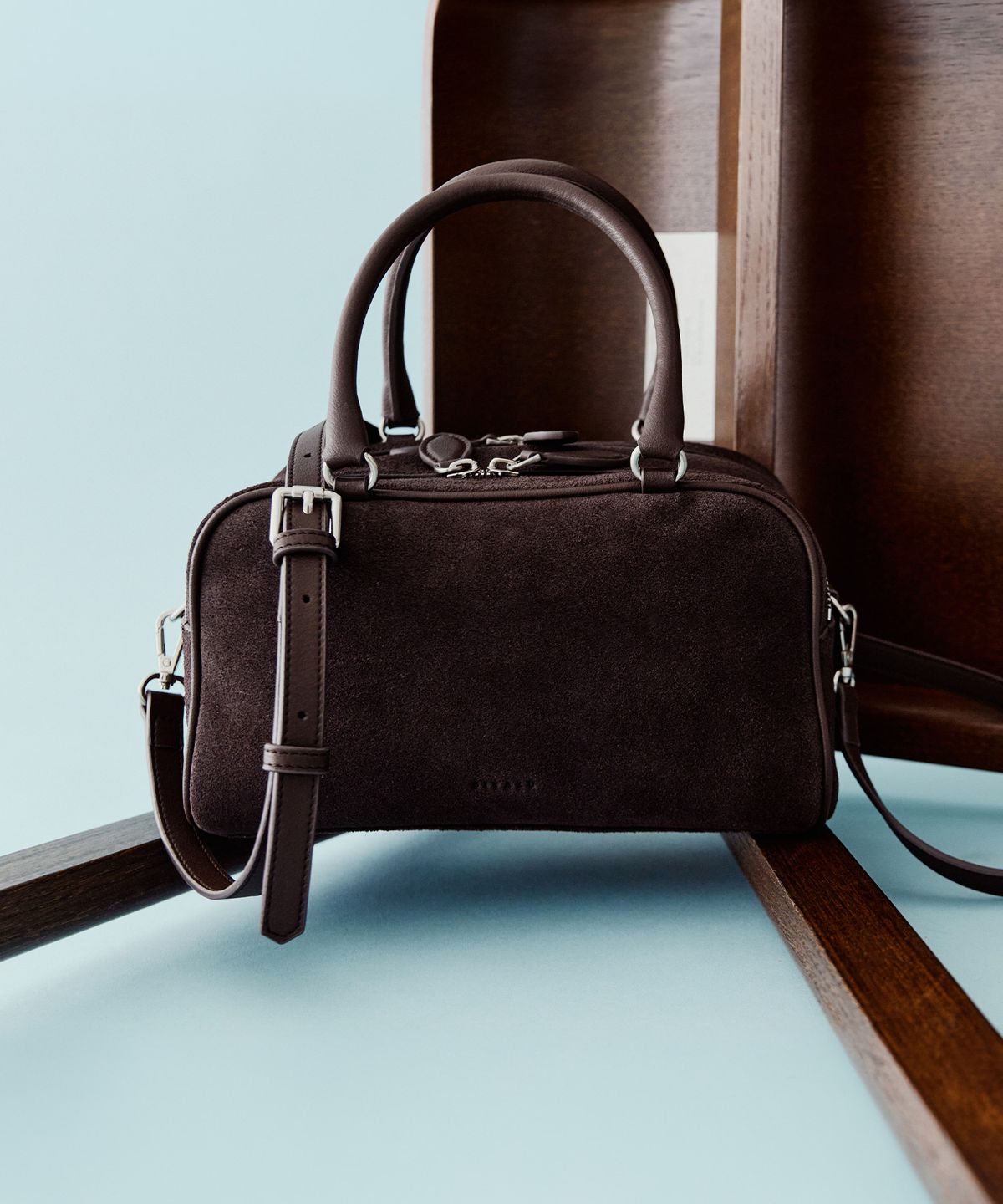시야쥬(SIYAZU) SIAC3144 Mini Puff Suede Bag_Dark brown