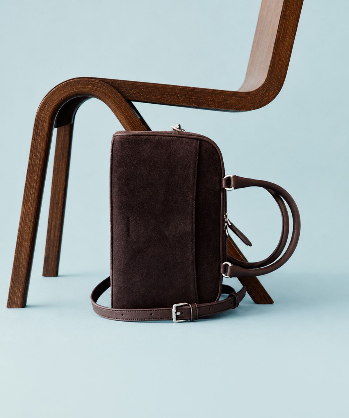 시야쥬(SIYAZU) SIAC3144 Mini Puff Suede Bag_Dark brown